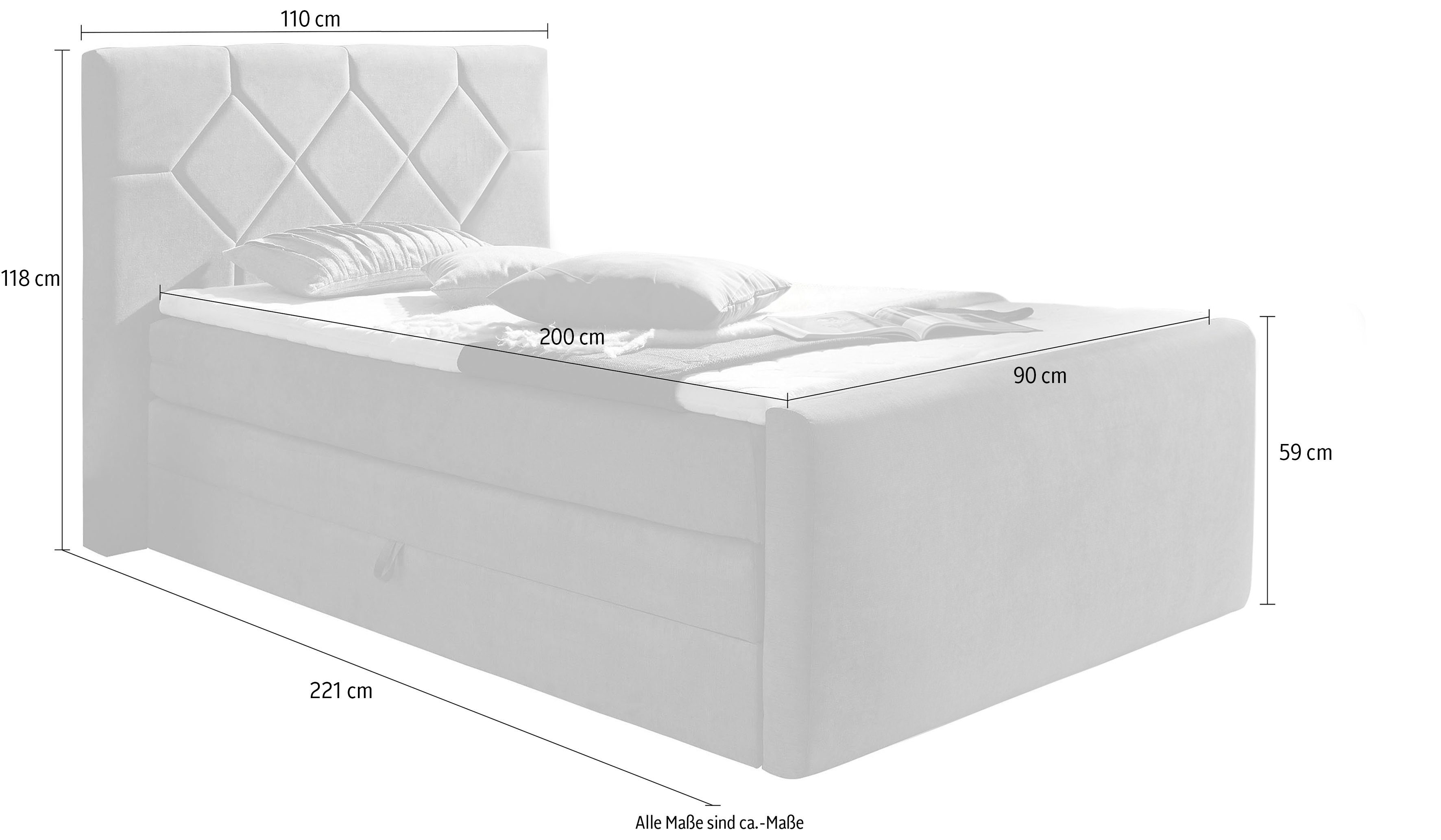 Places of Style Boxspring Atlanta inclusief topmatras en bedkist