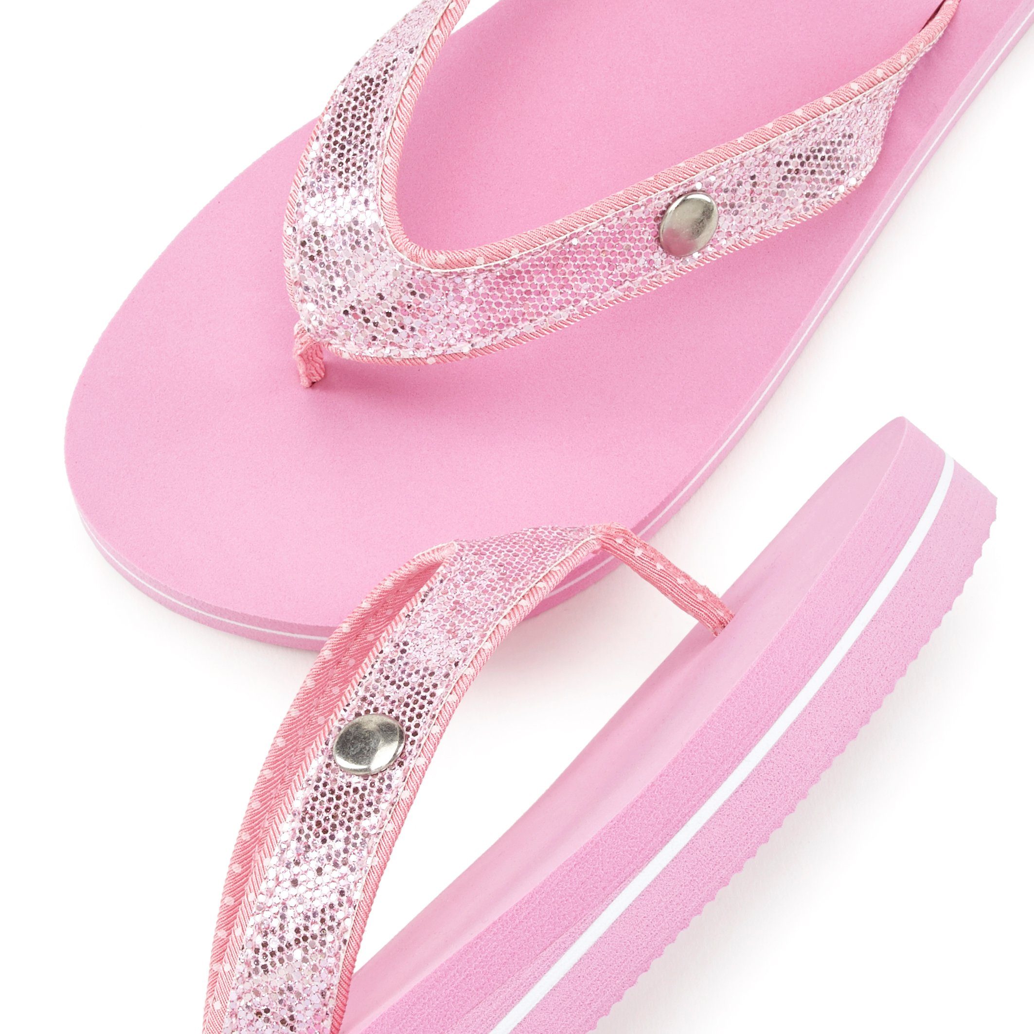 Venice Beach Badslippers Sandaal, pantoletten, badschoenen ultralicht met glitterband VEGAN