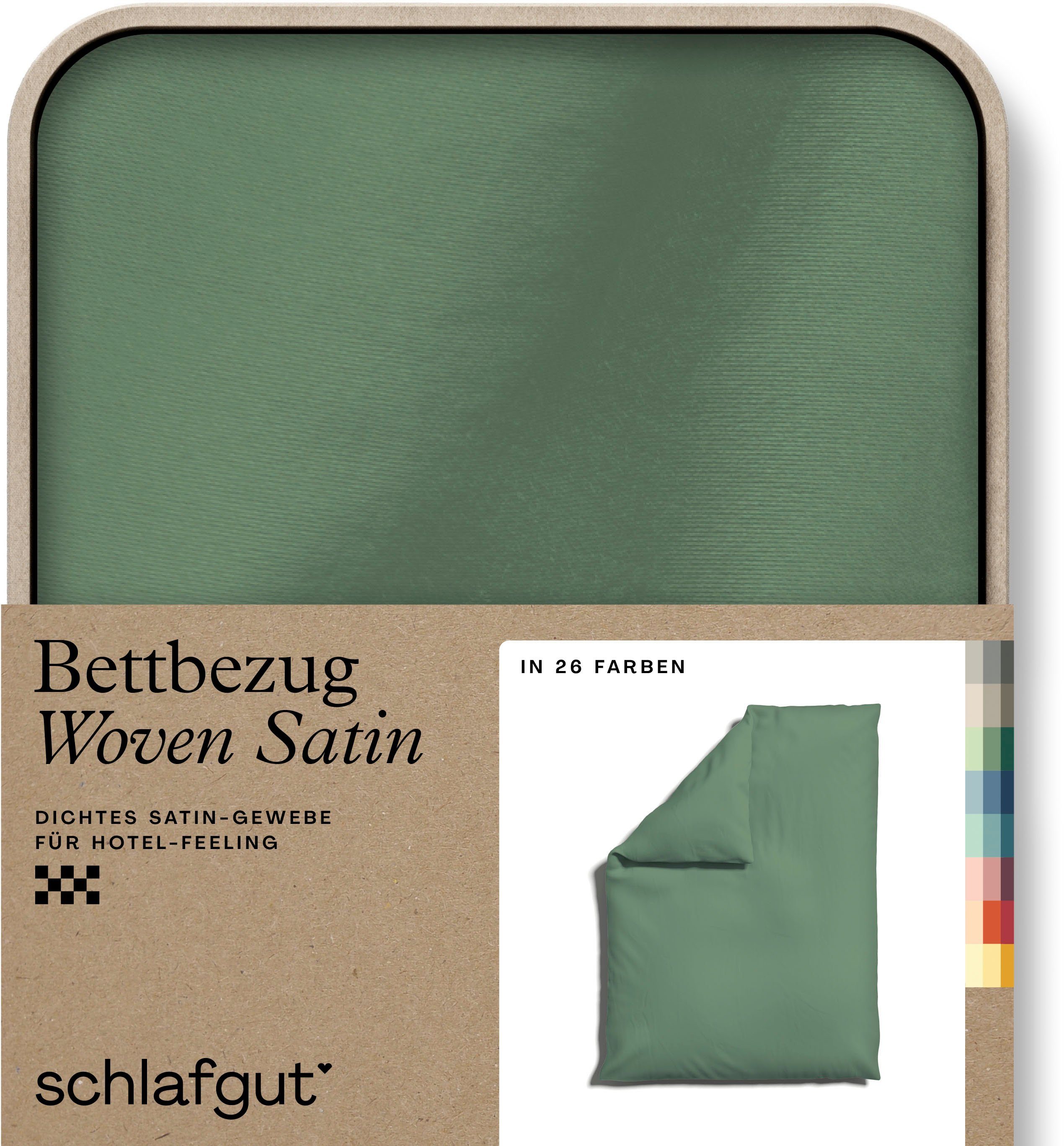 Schlafgut Dekbedovertrek Woven Satin bijzonder dicht geweven, mix & match: bijpassende kussenhoes verkrijgbaar (1 stuk) dekbedovertrekken groen