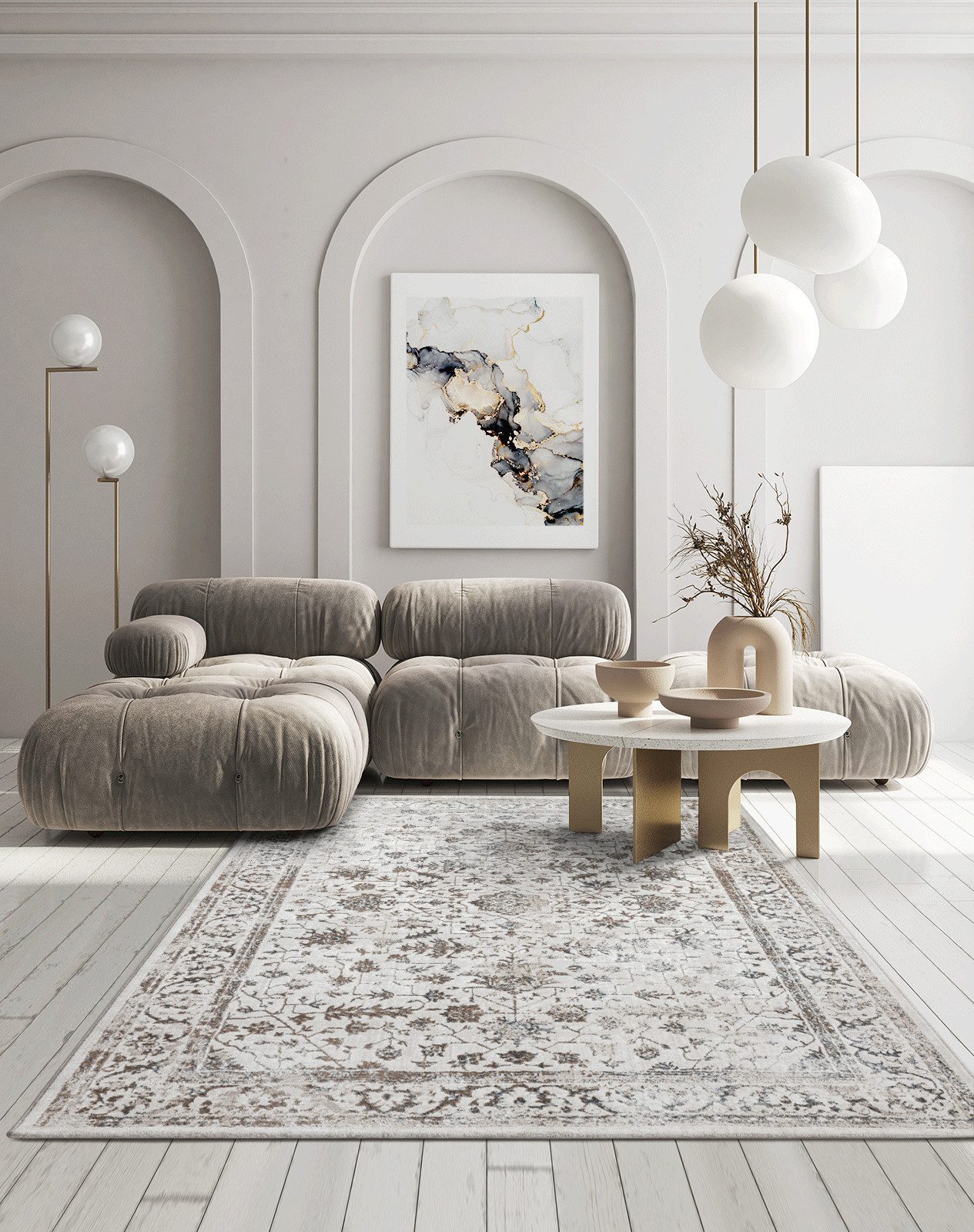 The carpet Vloerkleed Mila moderne woonkamer tapijt met elegant glanzende pool