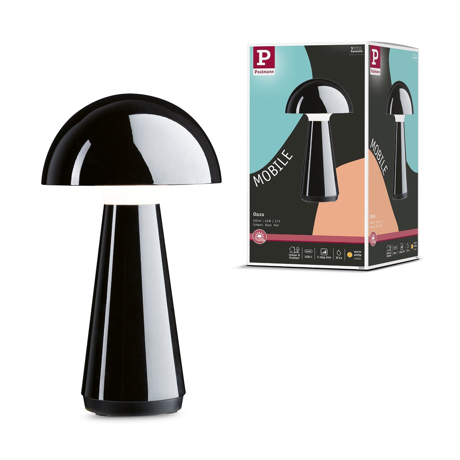 Paulmann Led-tafellamp voor buiten Acculamp Onzo dimbaar IP44 (1 stuk)