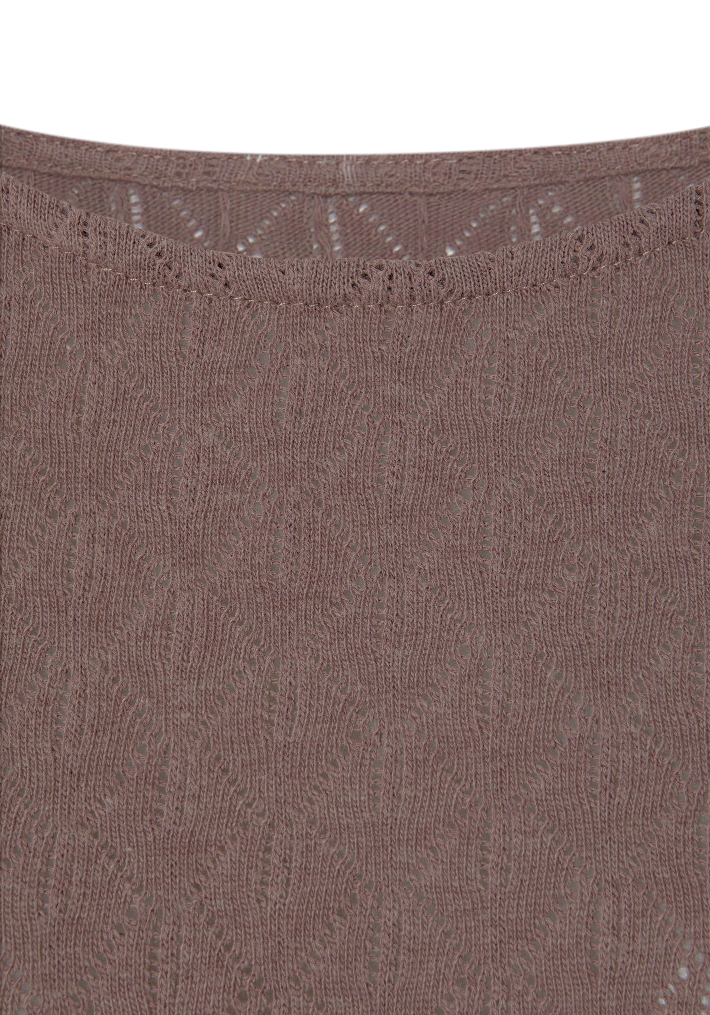 Vivance Shirt met lange mouwen Met modieus ajourpatroon (2-delig, Set van 2)