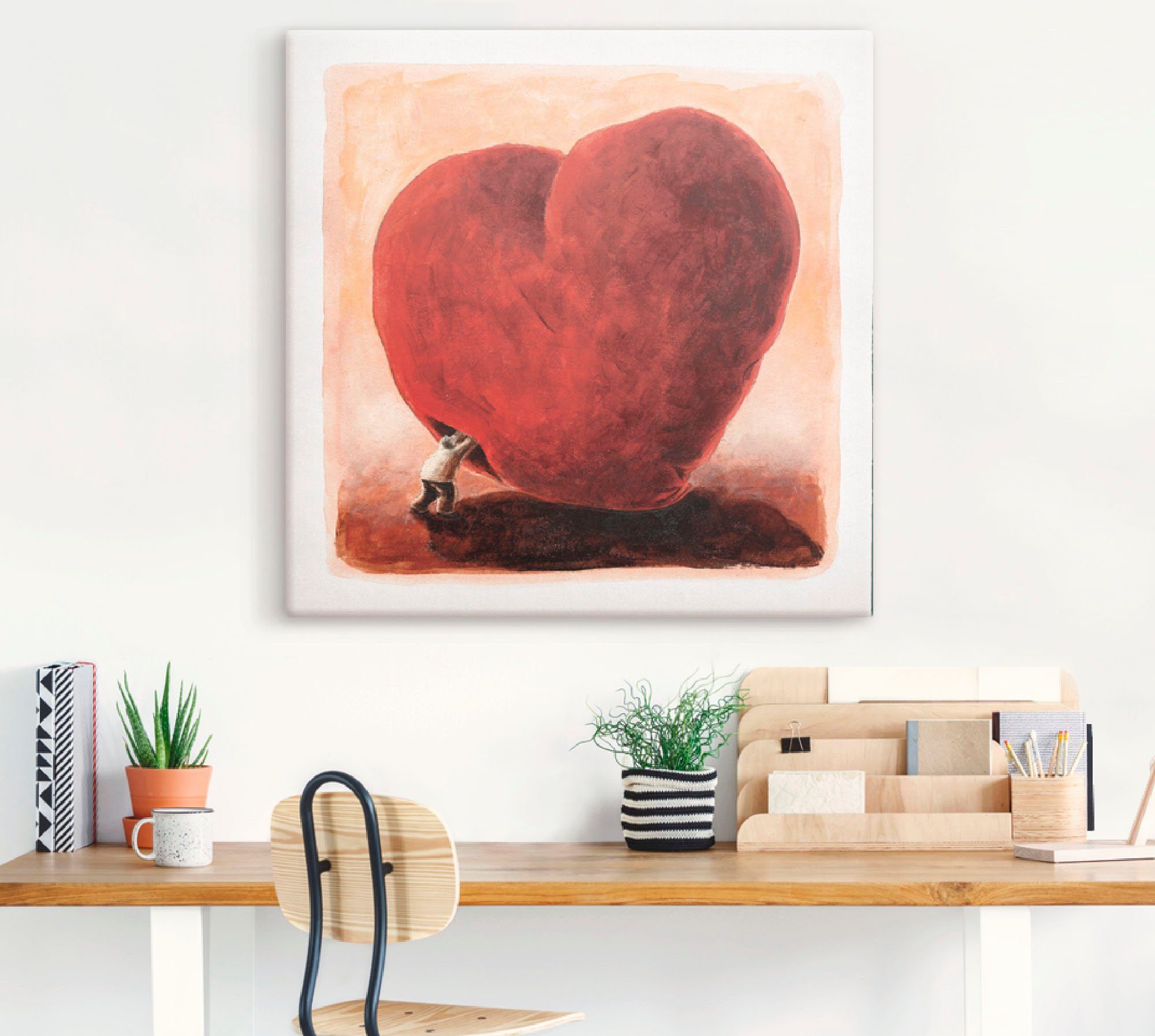 Artland Artprint op linnen Zacht hart gespannen op een spieraam