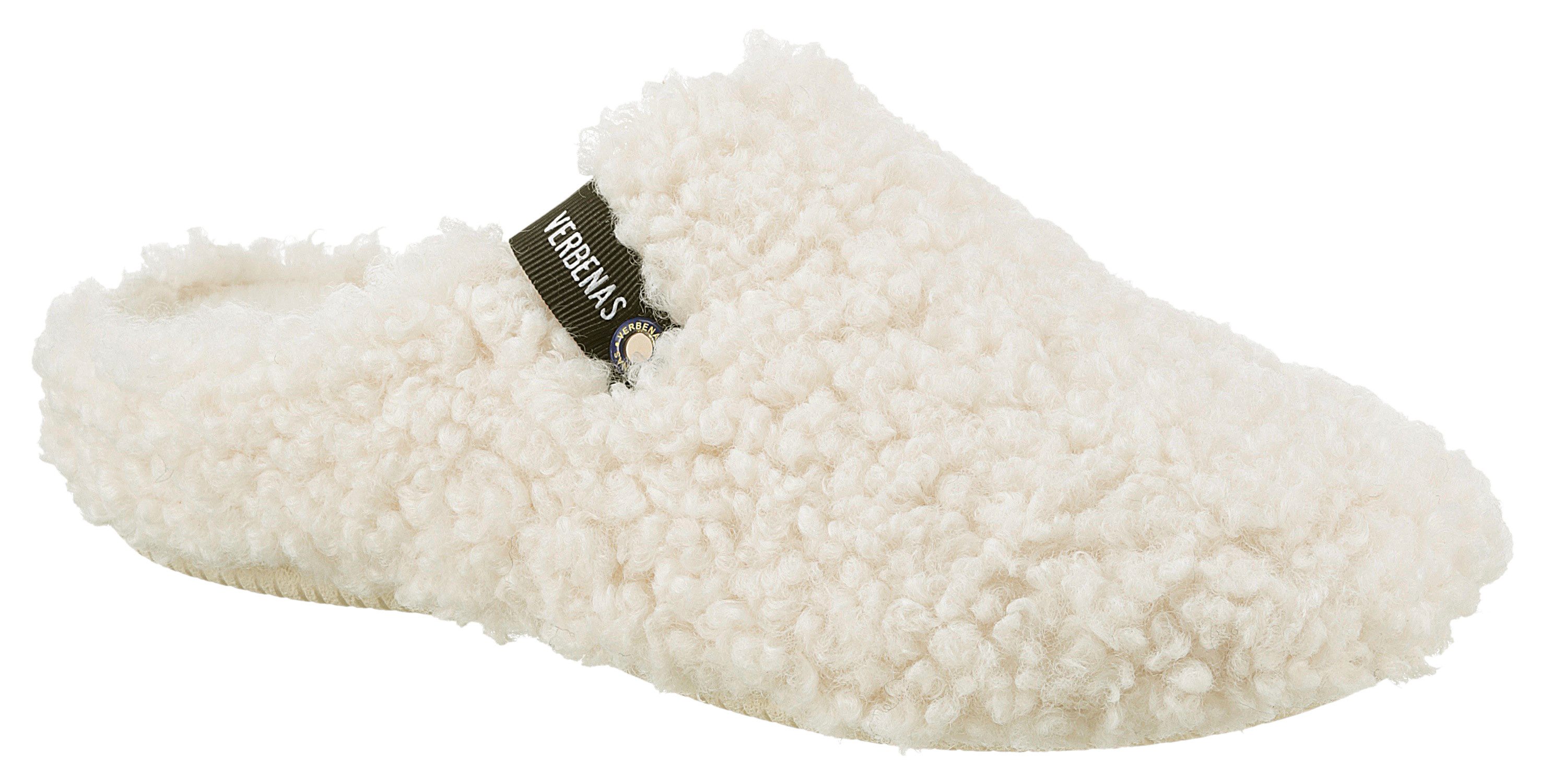 VERBENAS Pantoffels pantoffel, homeslipper, klomp in knuffelige uitstraling dames pantoffels maat 35 wit