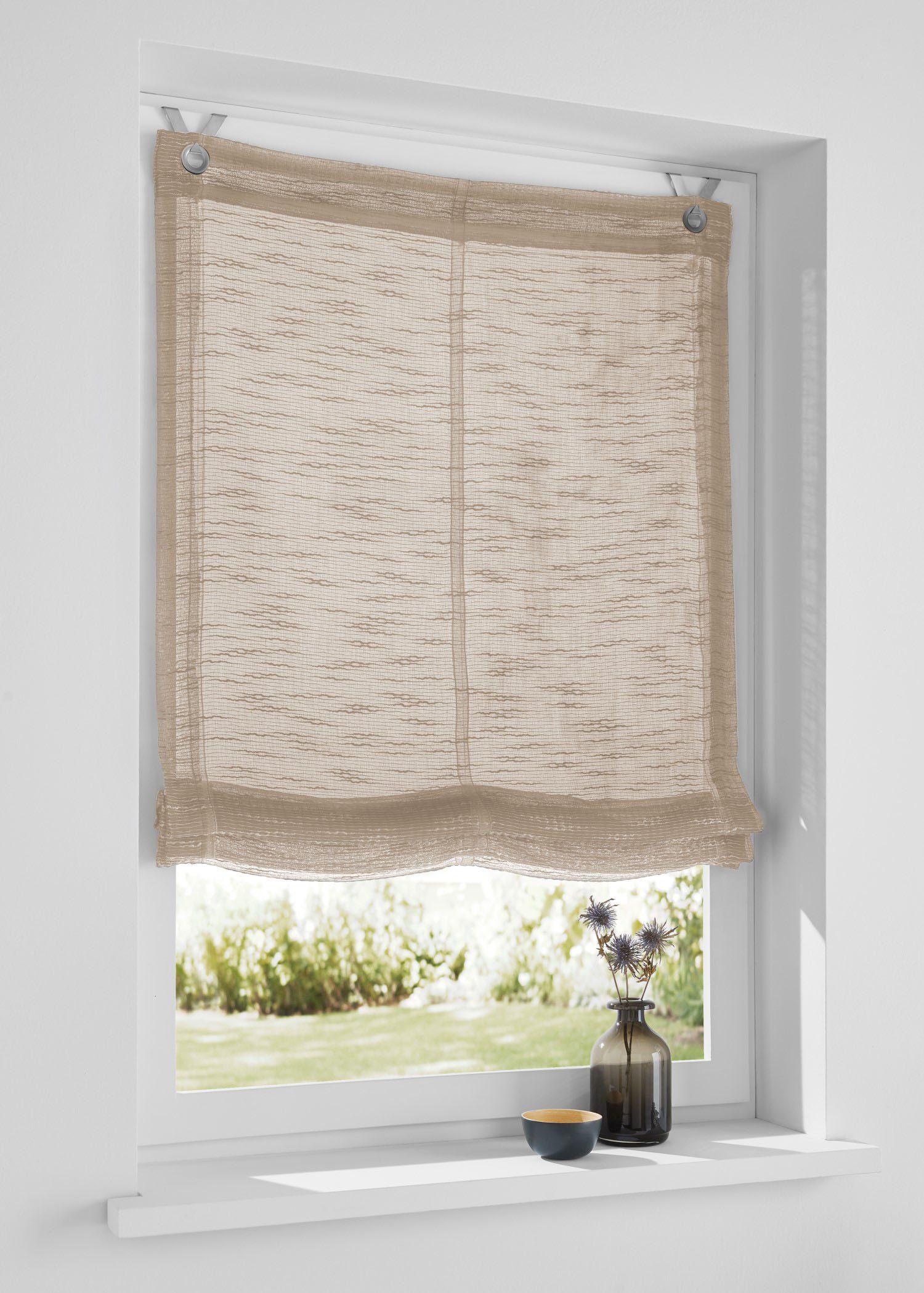 Kutti Romeins rolgordijn Celtic halftransparant, polyester, op te hangen met haken (1 stuk)