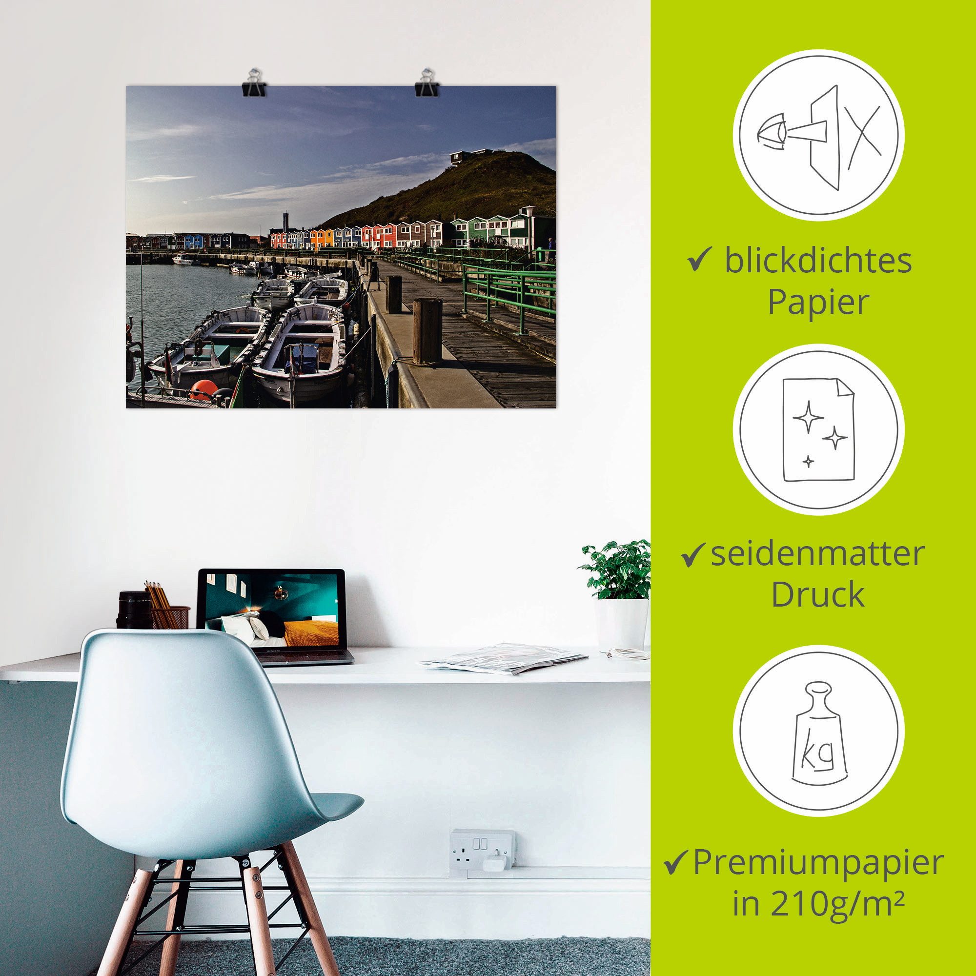 Artland Poster Haven Helgoland als artprint op linnen, muursticker of poster in verschillende maten