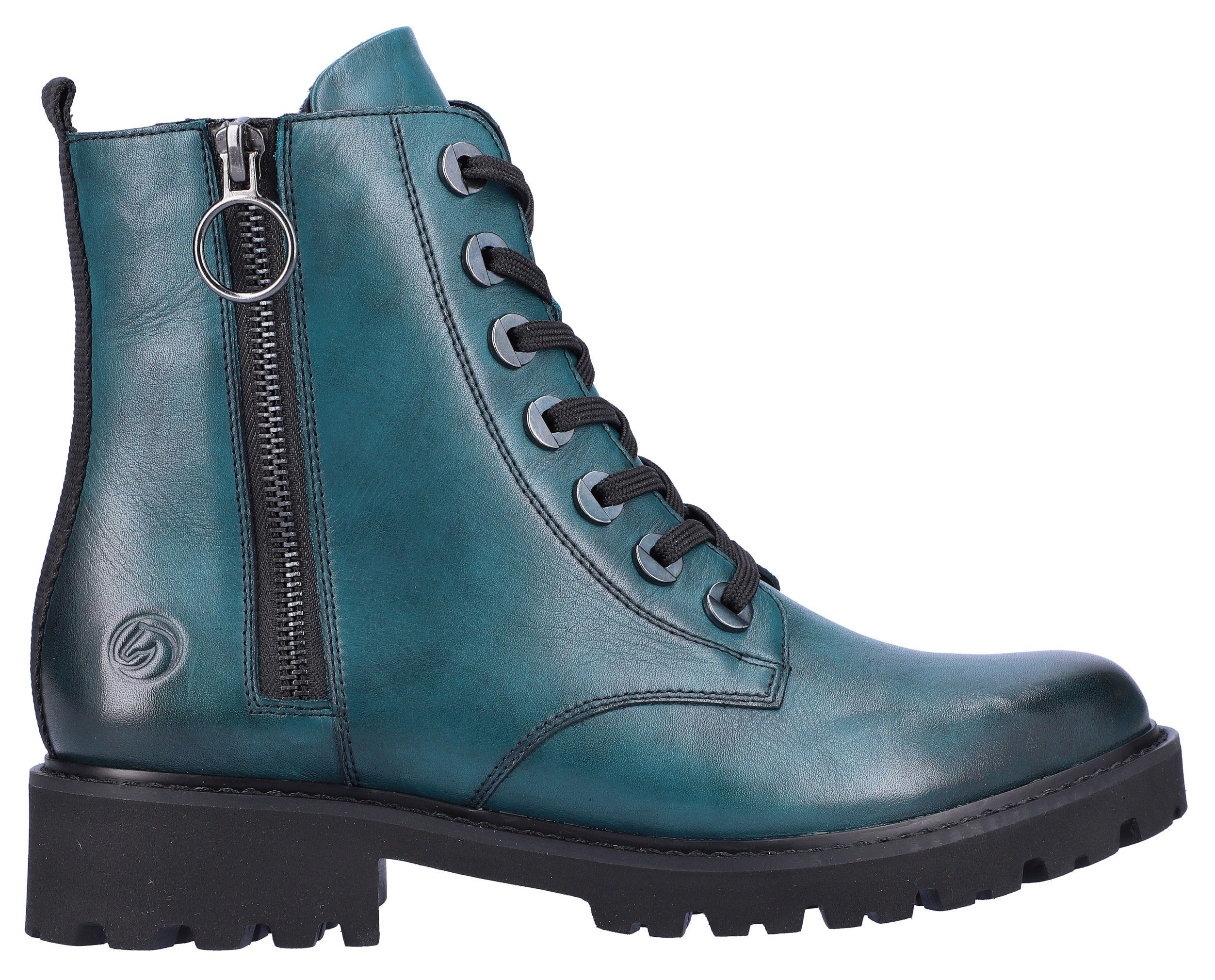 Remonte Veterlaarsjes blokhak, laarsjes, veterschoenen, flats in used look