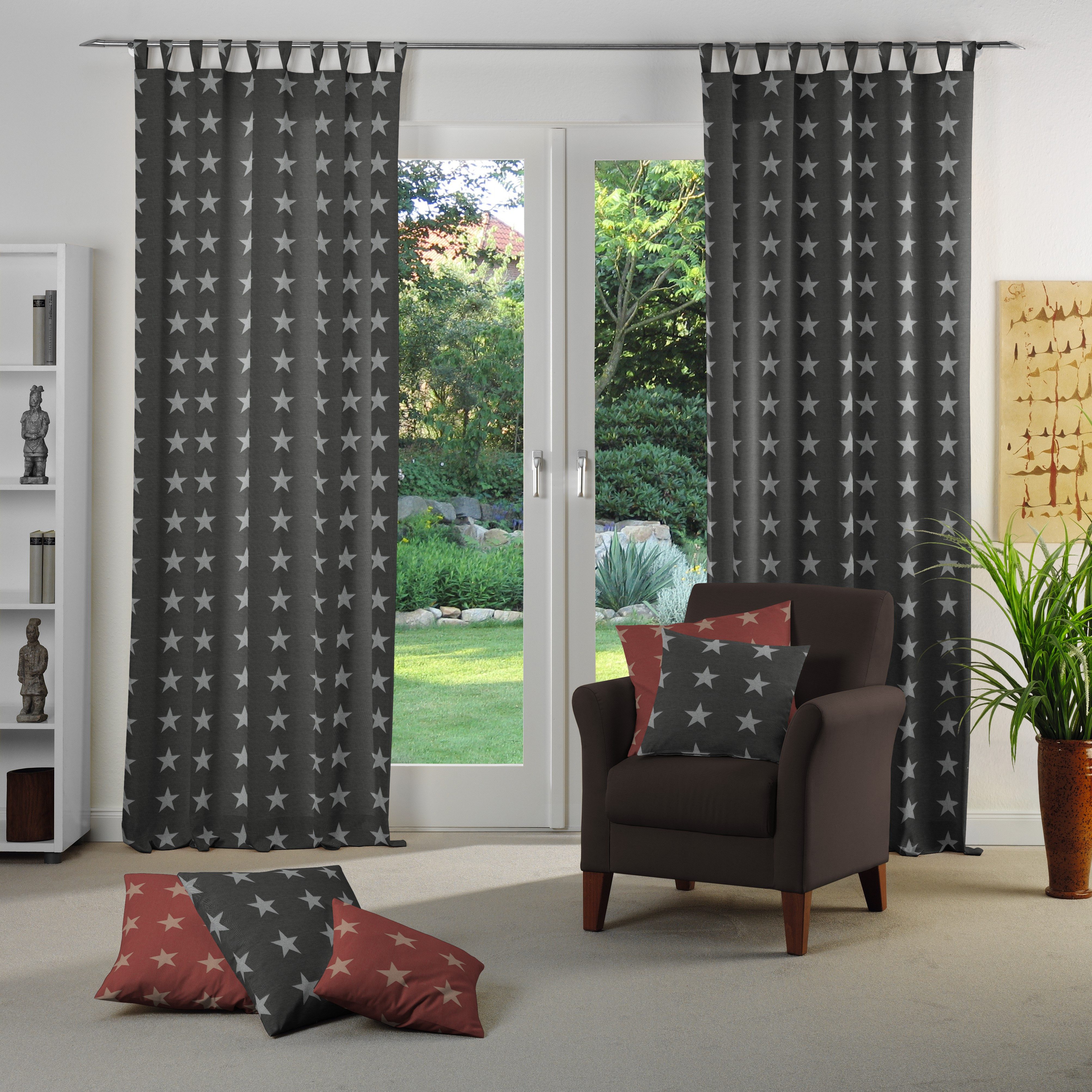 Wirth Gordijn Felino (1 stuk) kant & klaar gordijnen maat hxb: 145x132 cm grijs