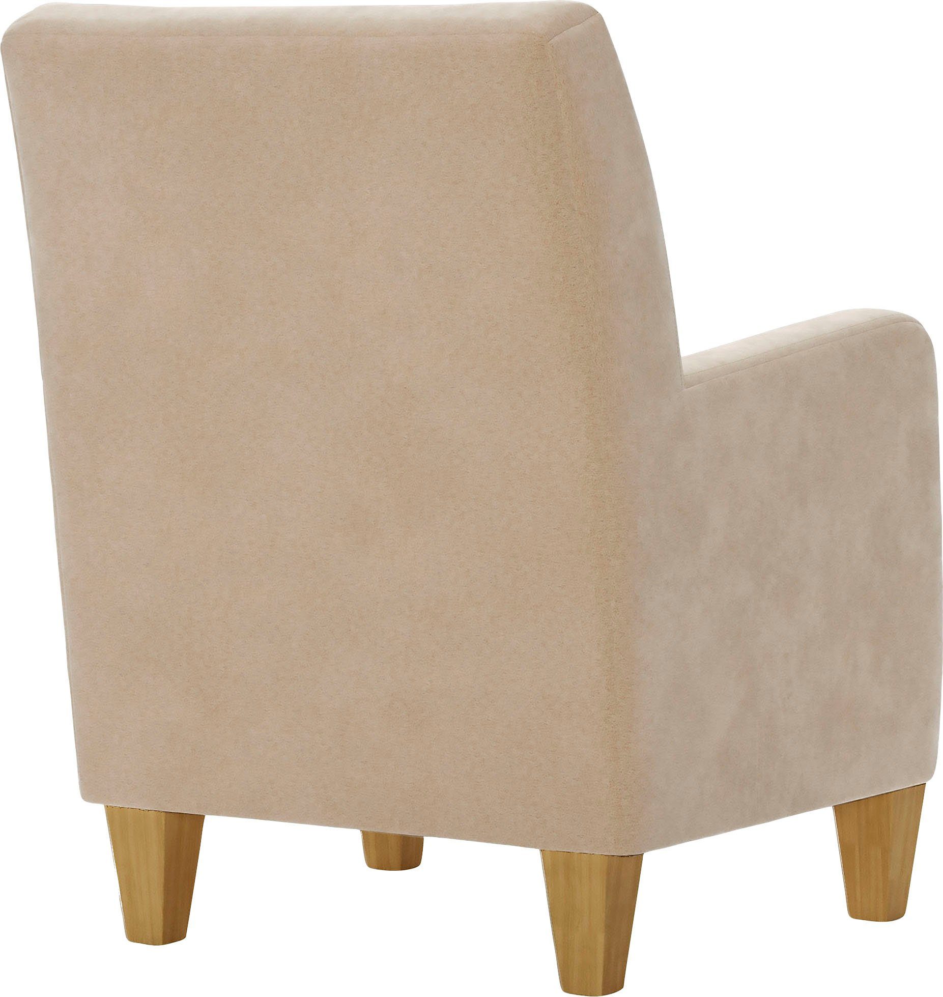 Home affaire Fauteuil Viva met binnenvering, met eikenhouten poten