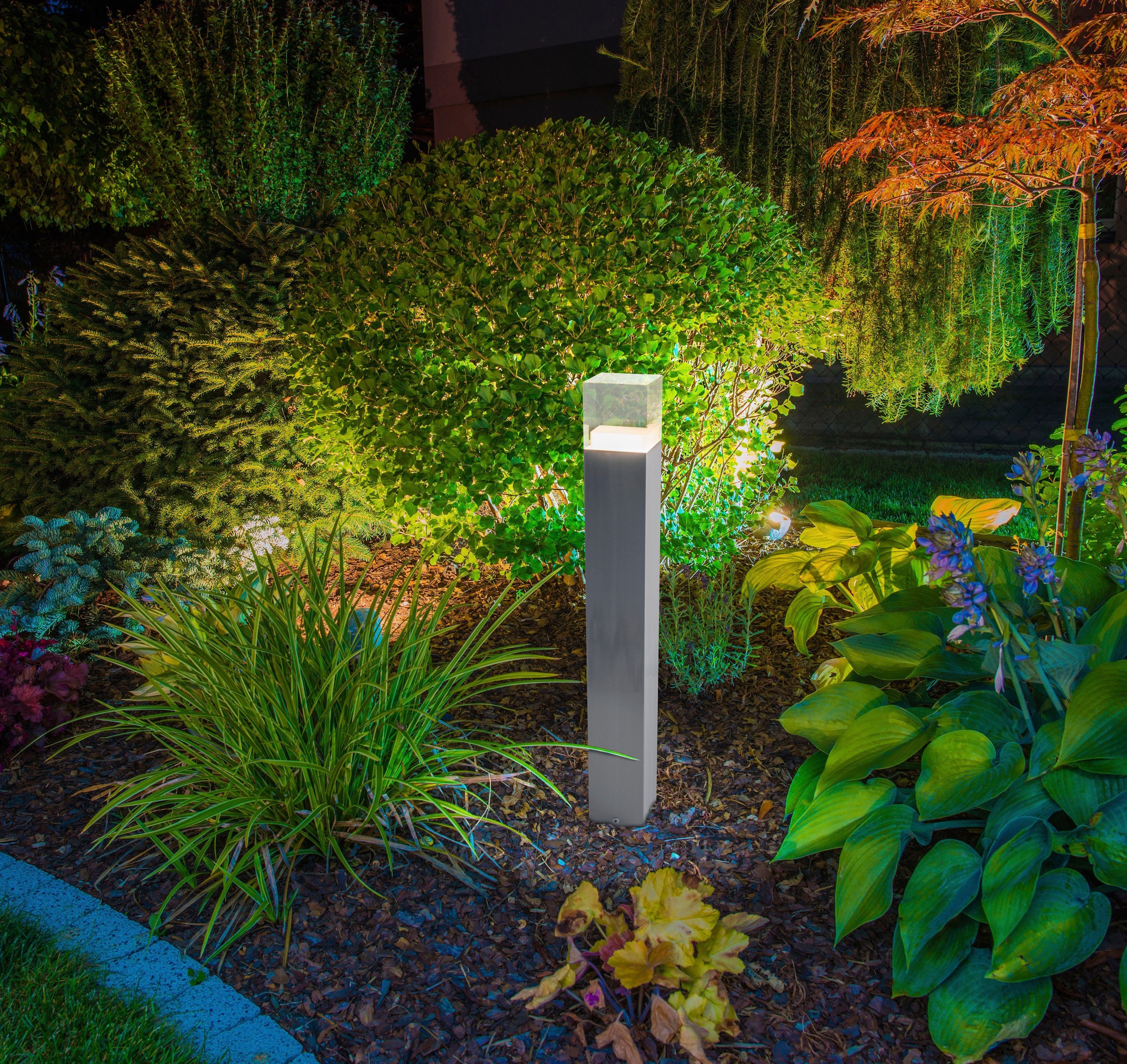 näve Staande ledlamp voor buiten Leah Roestvrij staal / kunststof in blank metaal/opaal incl. 15x led warmwit IP44 (1 stuk)
