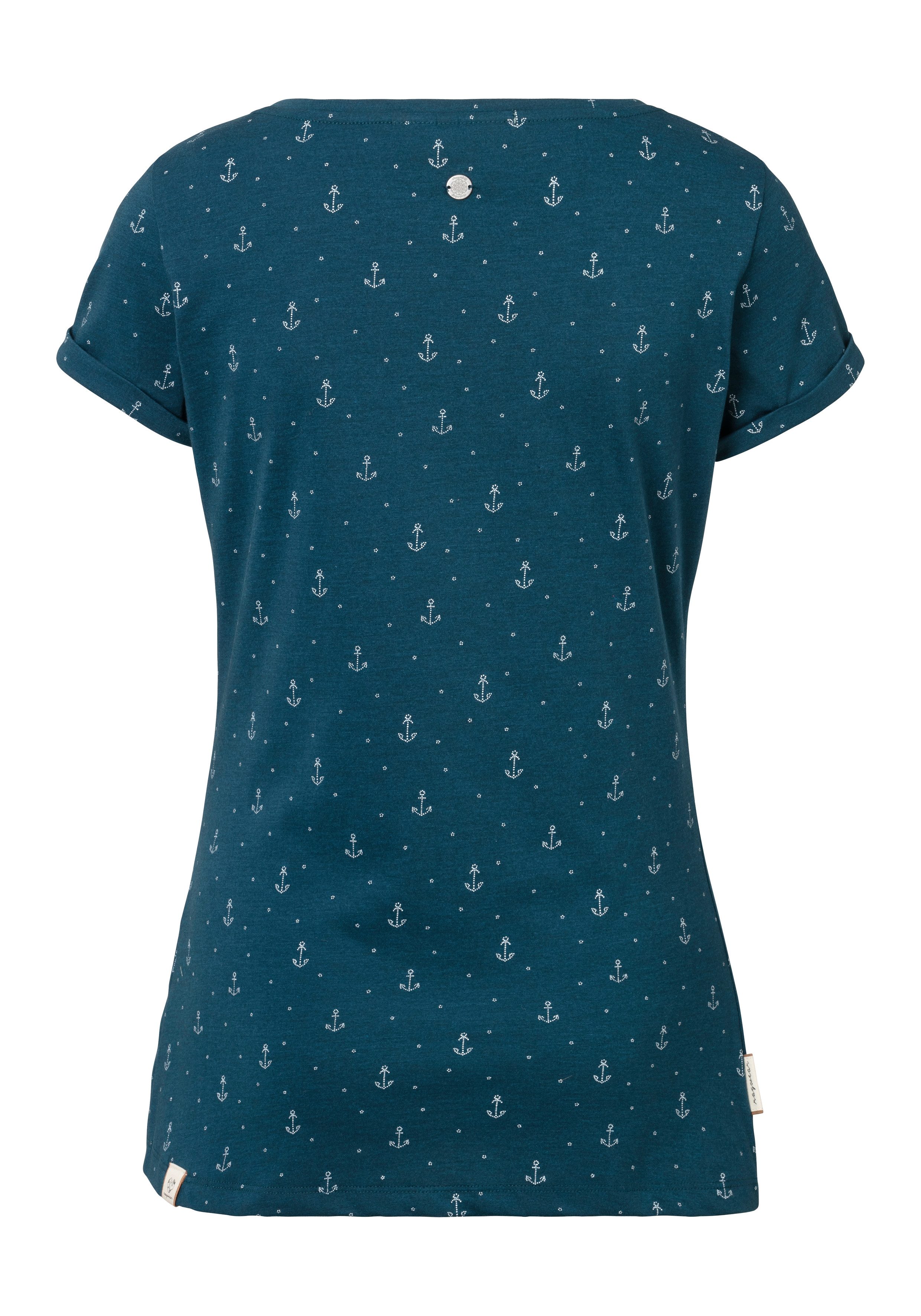 Ragwear T-shirt FLORAH A ORGANIC O met maritieme anker-print all-over