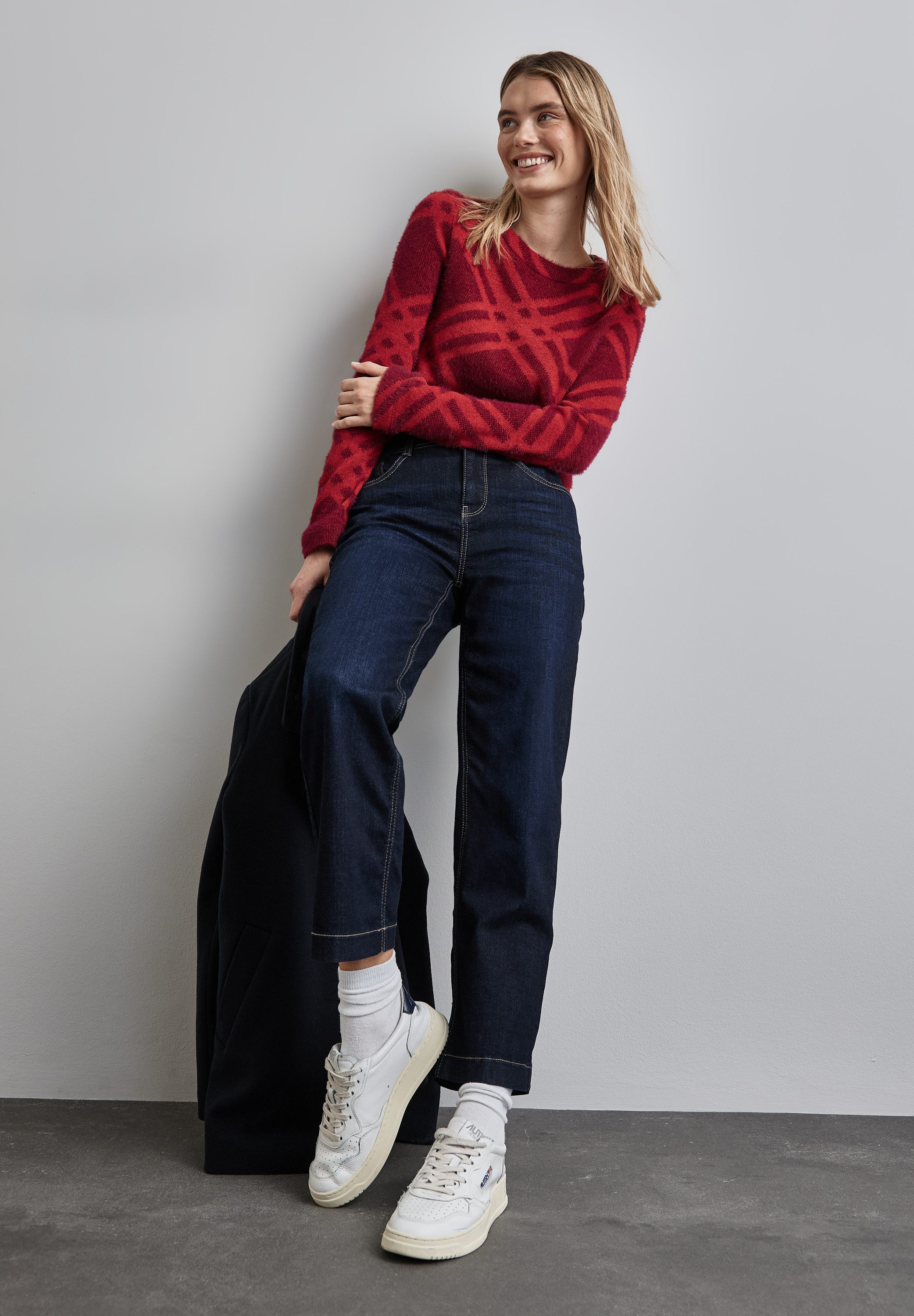 STREET ONE Gebreide trui Met geruit patroon