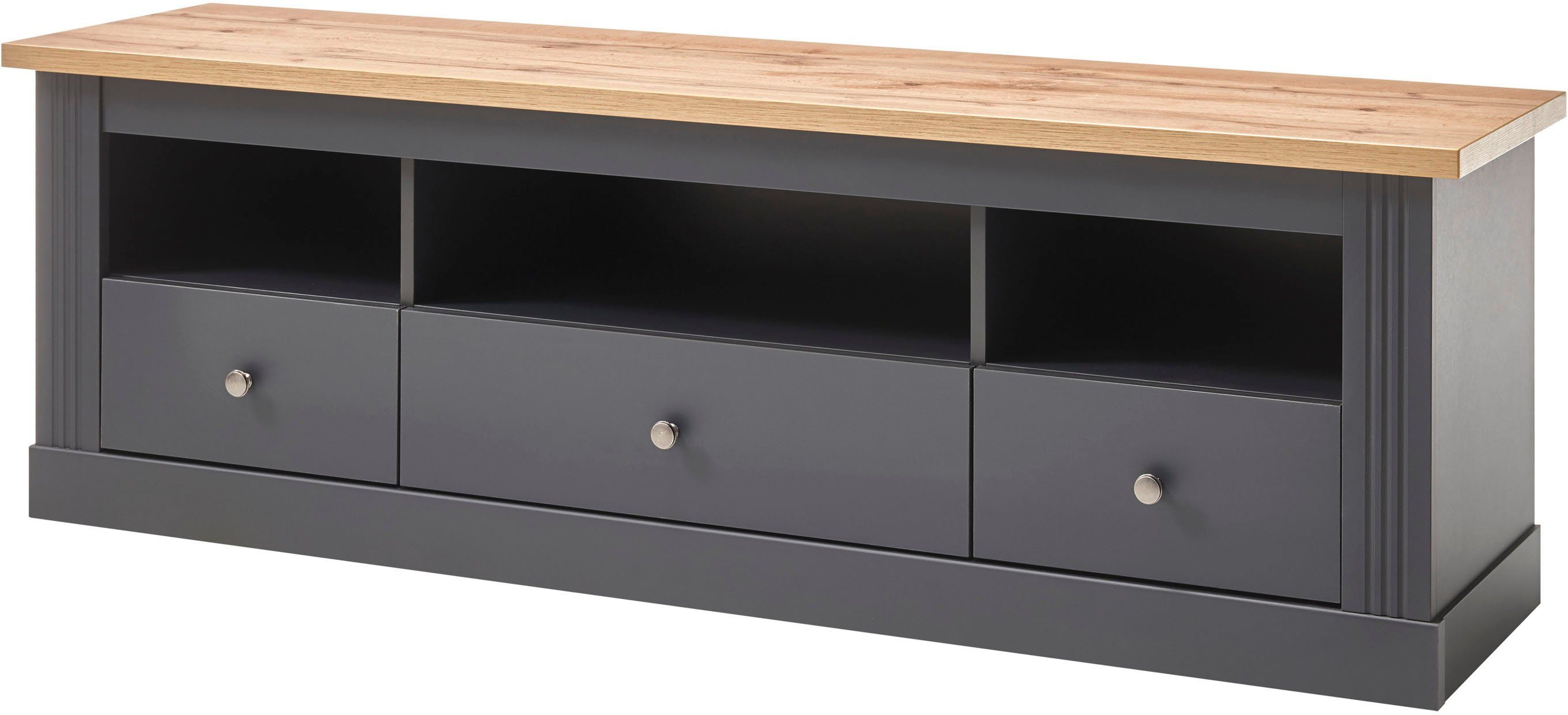 Home affaire Tv-meubel Westminster in trendy landelijke look lowboards maat 160x40x52 cm grijs