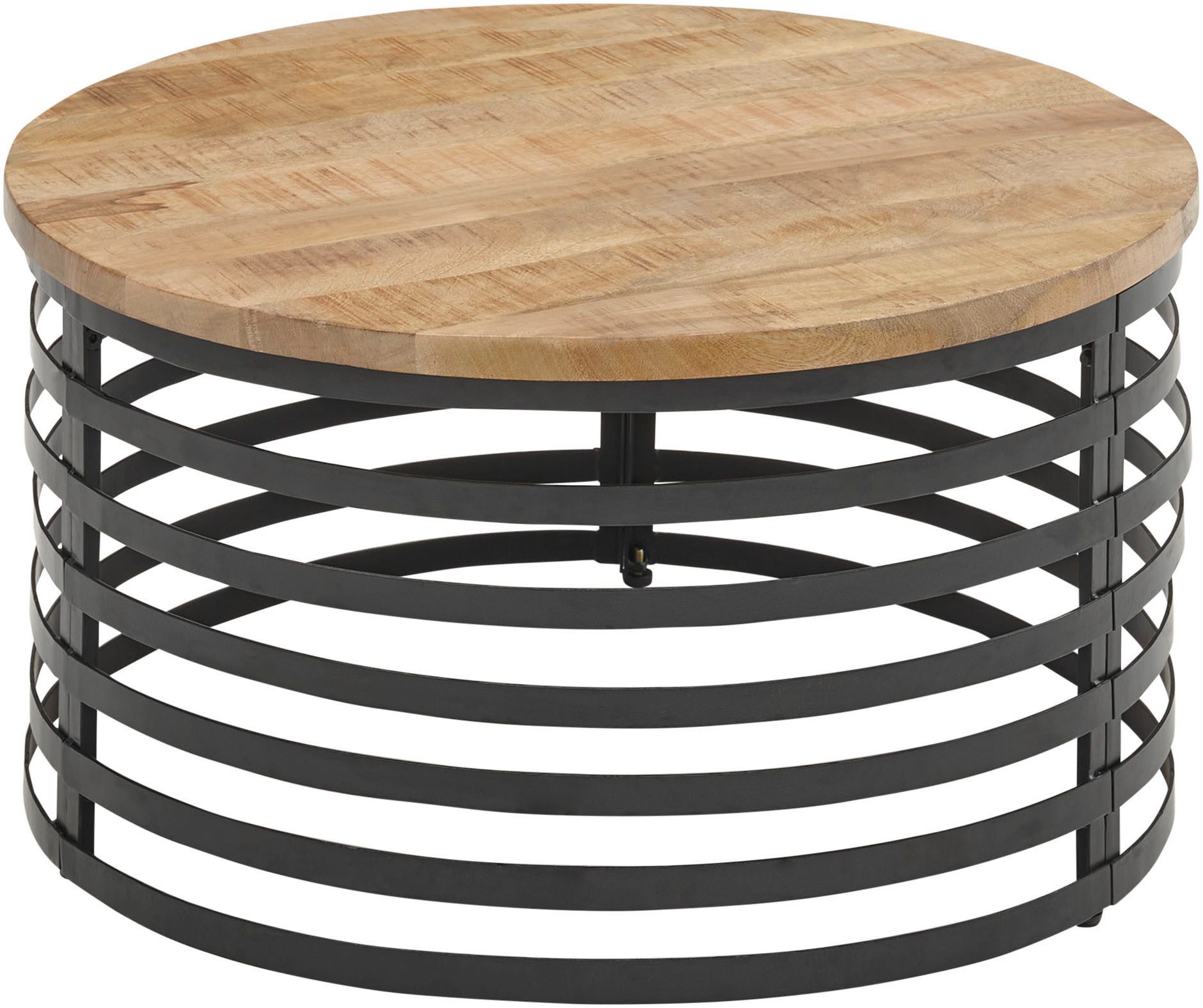 Stolkom Salontafel Marly massief houten ronde tafel, salontafel, BxH 80x40 cm