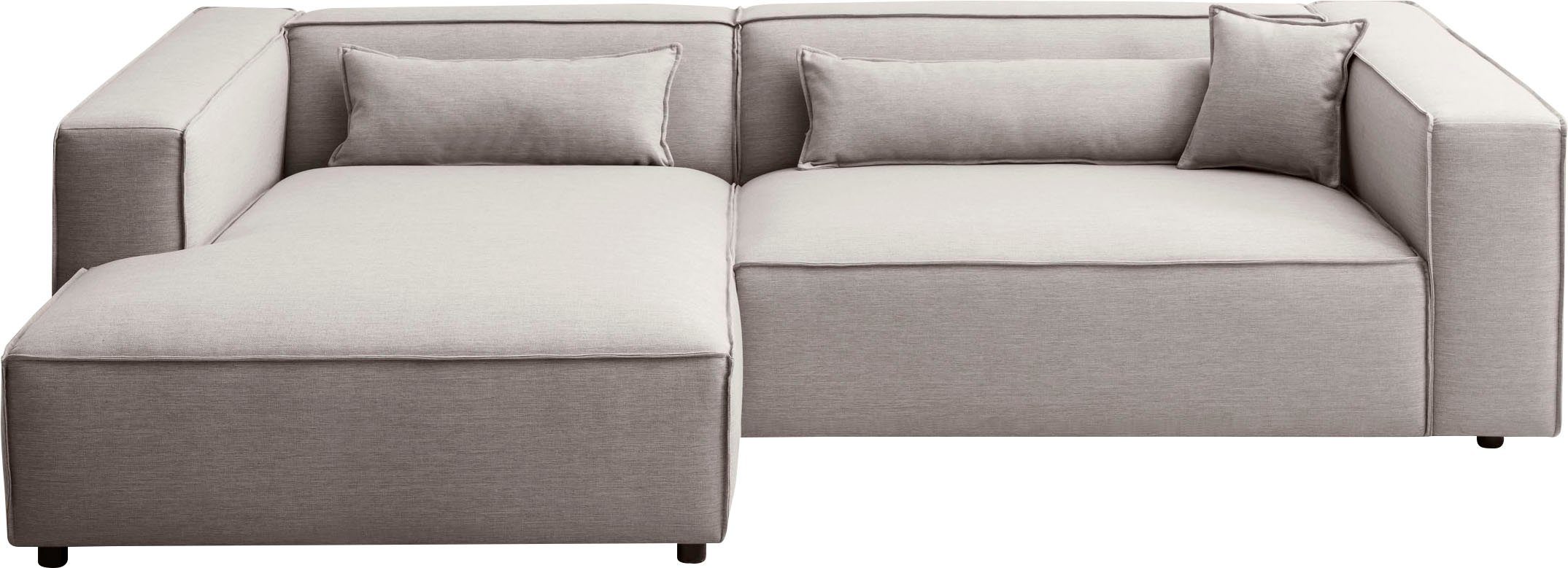 LeGer Home by Lena Gercke Hoekbank PIARA XXL, Big-sofa in cord of linnenlook, L-vorm, met biesnaad