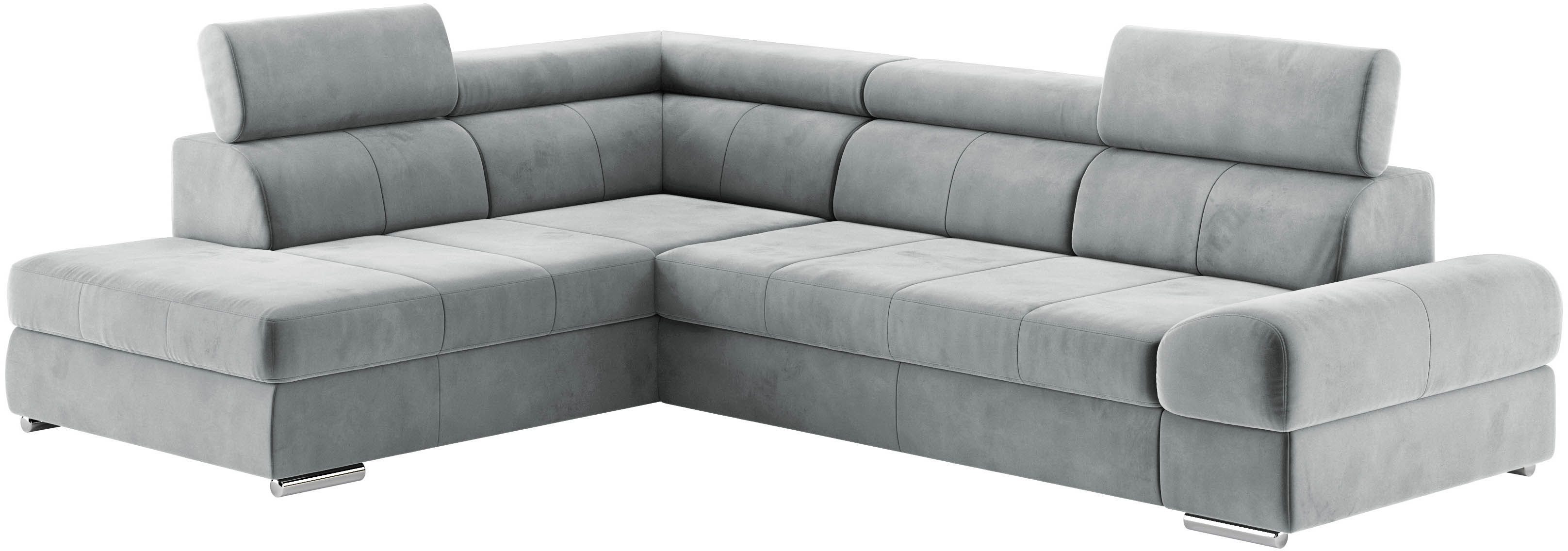 sit&more Hoekbank Broadway L-vorm met verstelbare hoofdsteunen, naar keuze met slaapfunctie