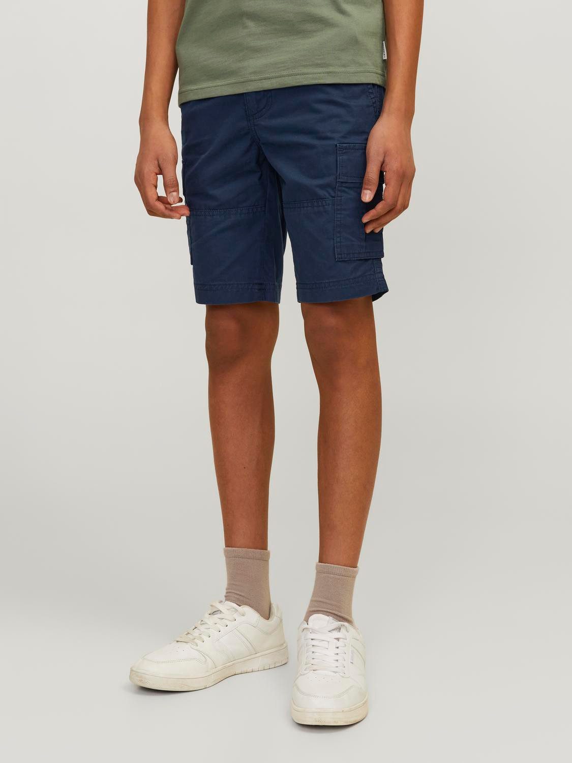 Jack & jones JUNIOR loose fit cargo short JPSTCOLE JJCAMPAIGN donkerblauw Korte broek Jongens Katoen 128