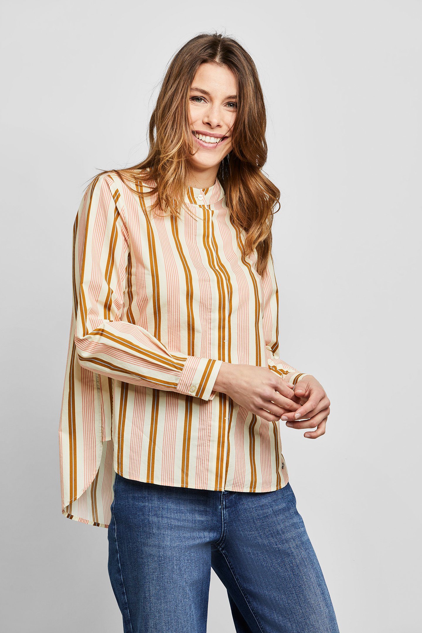 Bugatti Blouse met lange mouwen in elegant streepdesign