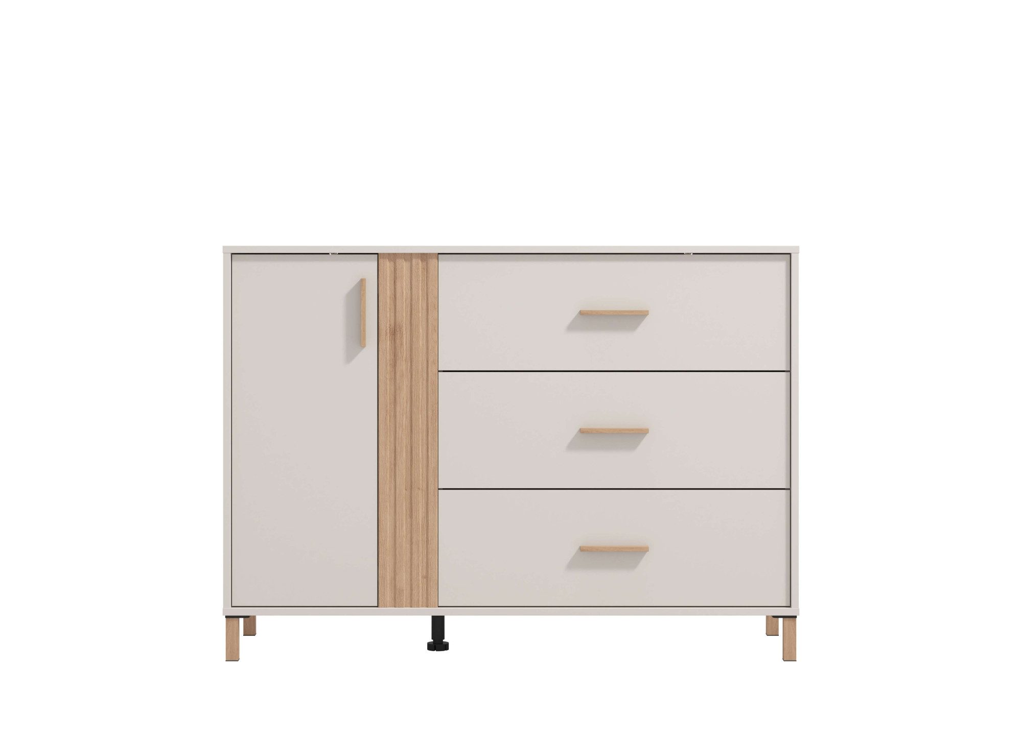 Home affaire Kast Belfort ladekast dressoir 3 laden en 1 deur 125x40x90, fsc®-gecertificeerd houtmateriaal, trendkleur cashmere