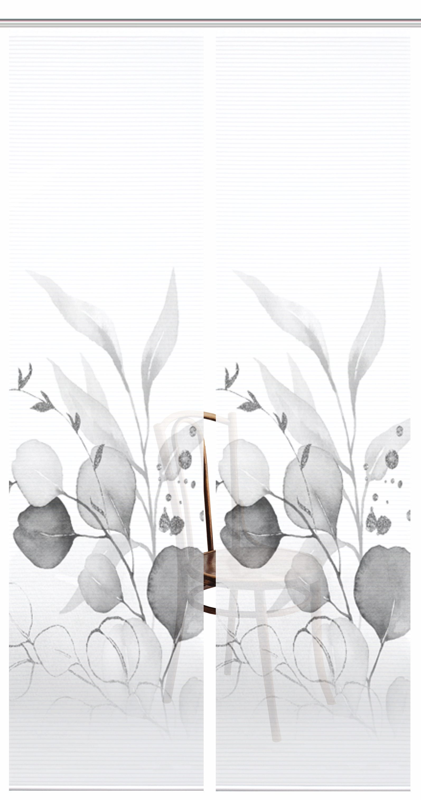 HOME in green Paneelgordijn ABANIO SET DIGITALE PRINT, BAMBOELOOK GERECYCLED (2 stuks)