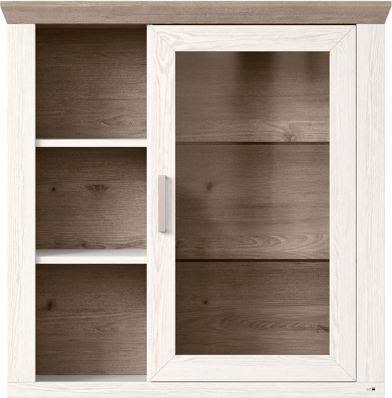 set one by Musterring Hangkast York Type 21, met Glazendeur, open vakken, verlichting optioneel, B 105 cm
