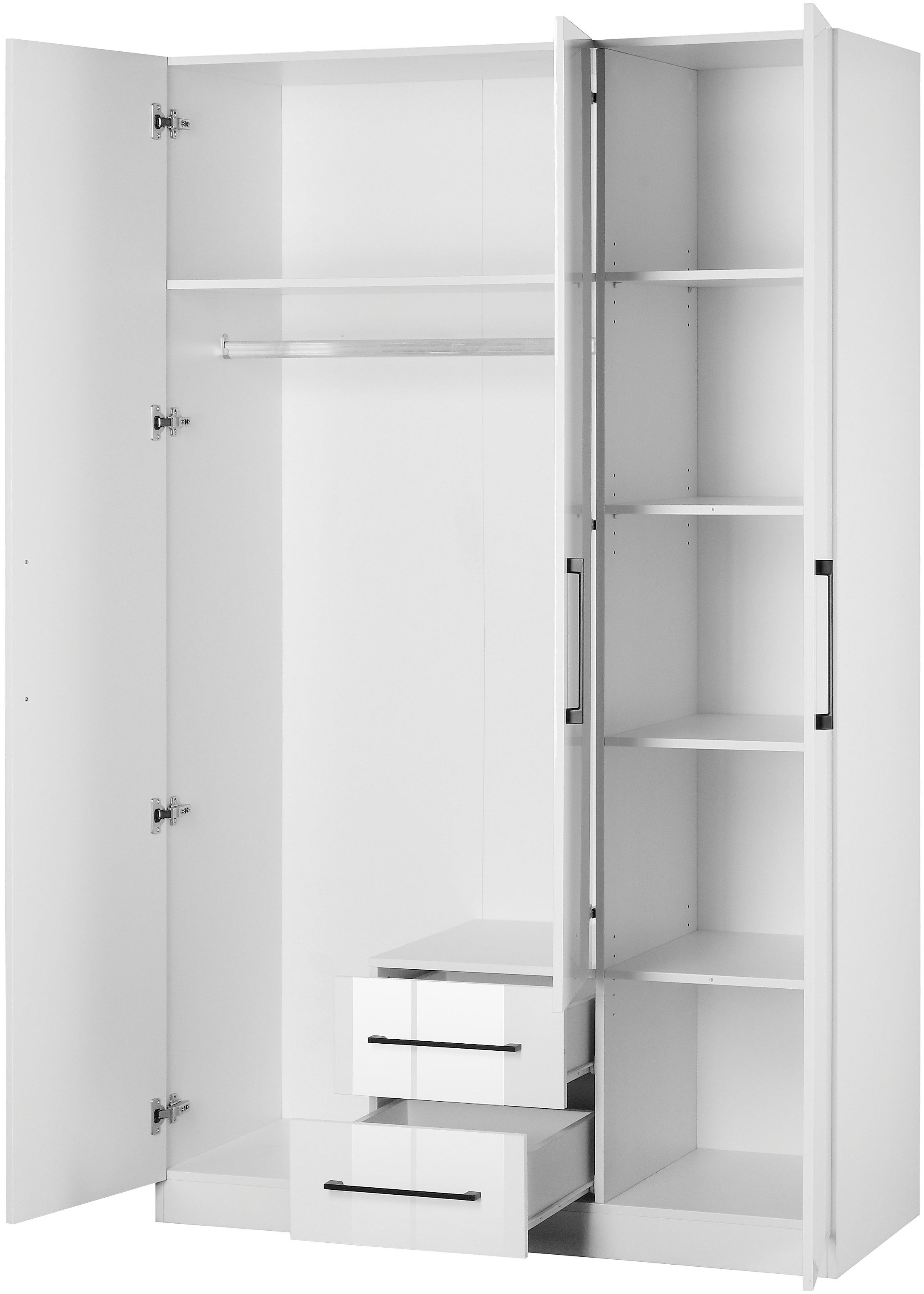 INOSIGN Kledingkast Sylt slaapkamerkast garderobe kast bestseller hoogglans Draai-deur kast met perfecte binneninrichting, breedte 120 cm