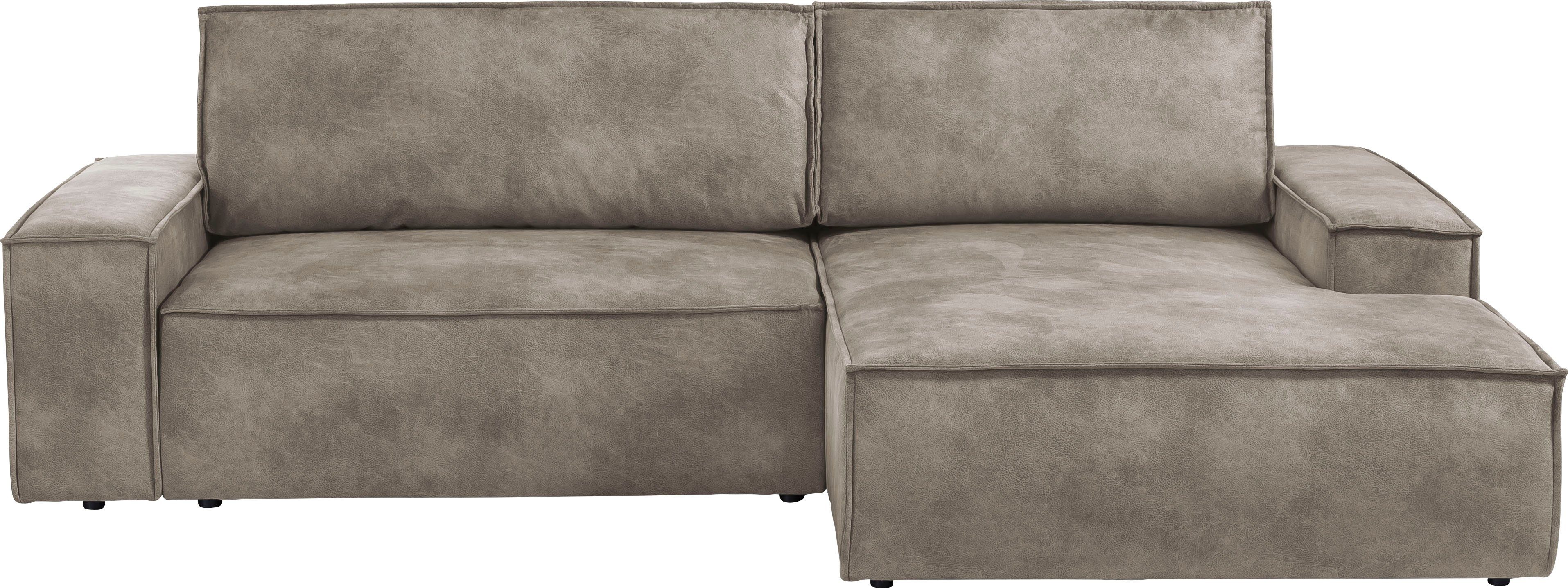 Home affaire Hoekbank SHERWOOD bedbank 267 cm, L-model, Slaapfunctie met bedlade (210x136 cm), cord, vintage, fluweel