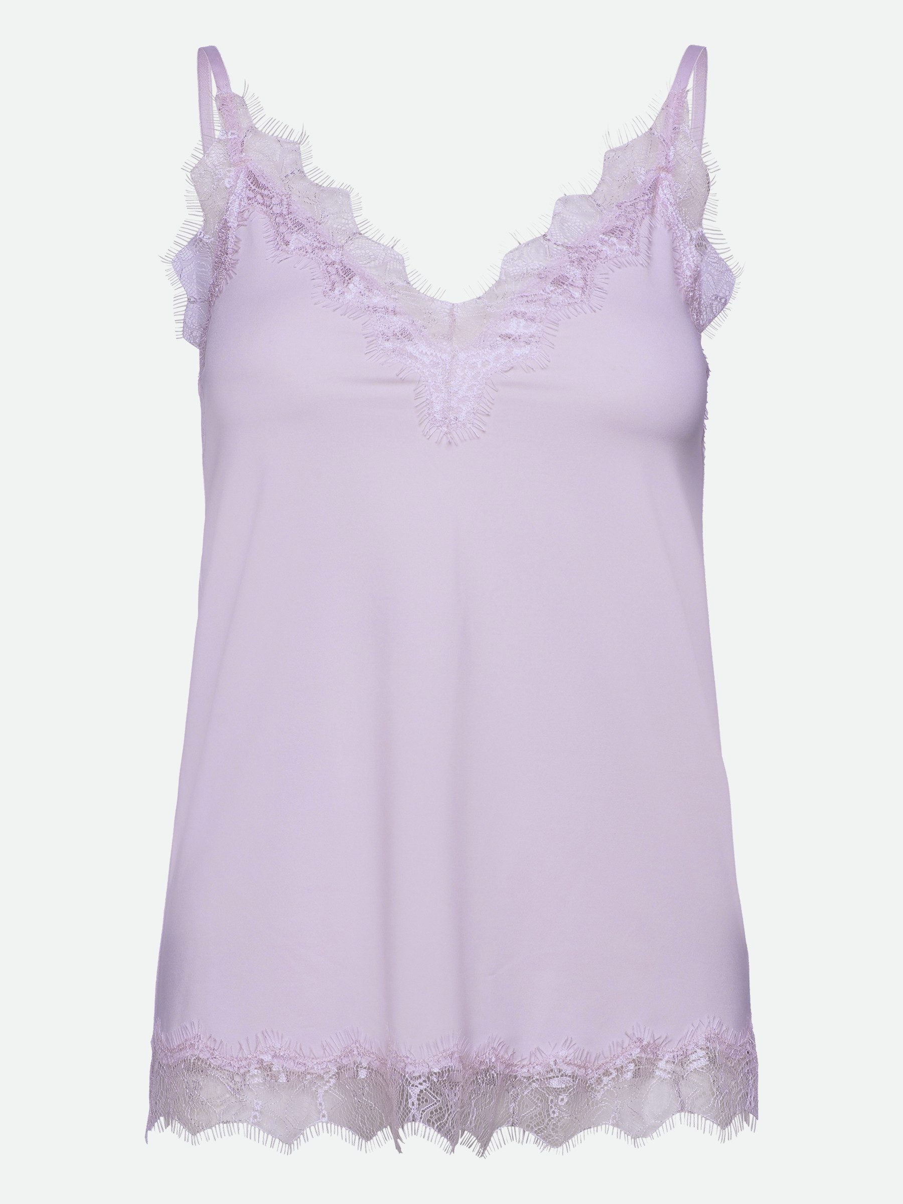 rosemunde Hemd Billie Strap Top prachtige vintage kanten afwerking aan de halslijn en zoom dames armloze tops maat 42 paars