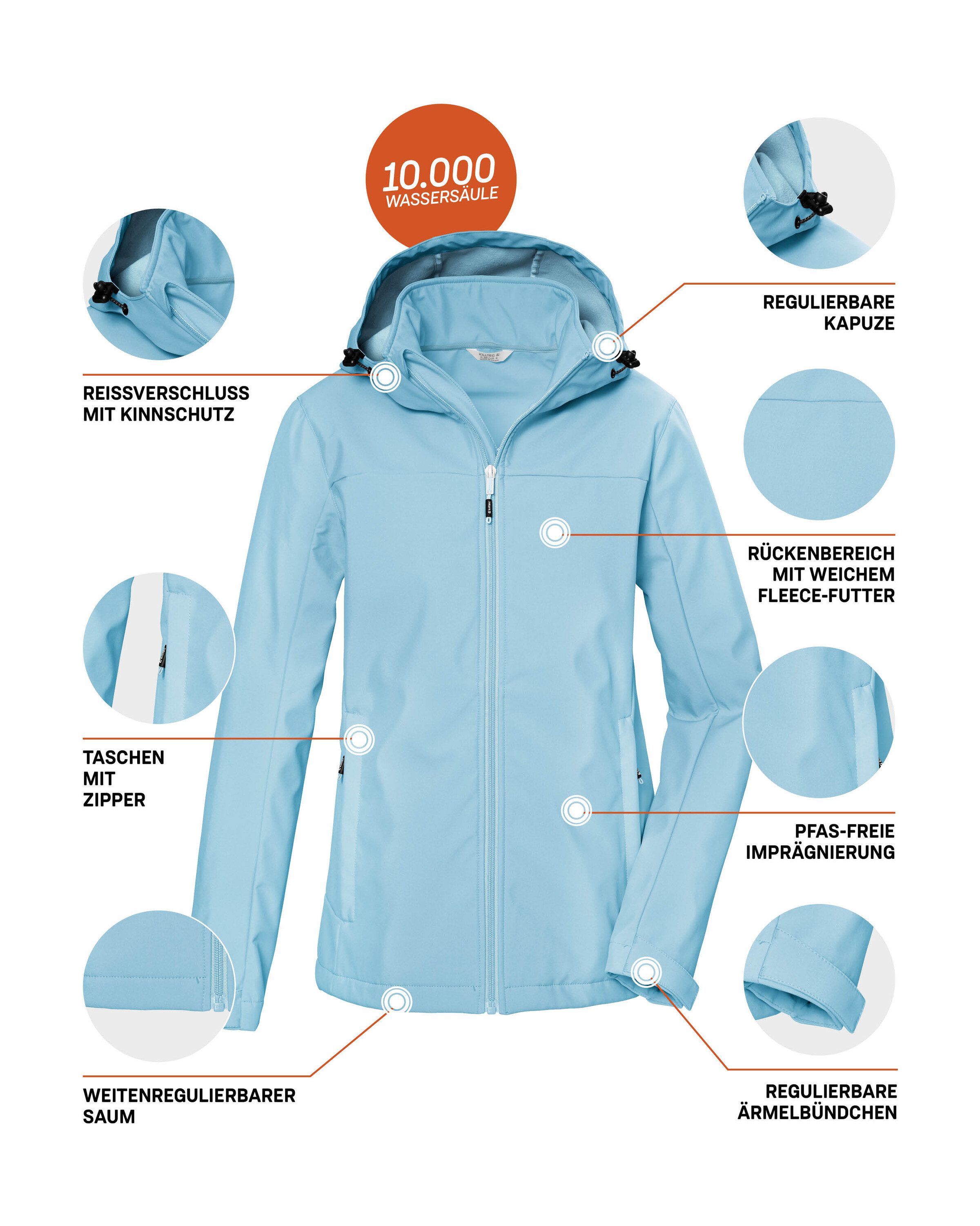 Killtec Softshell-jack KOS 102 WMN SFTSHLL JCKT Waterafstotende, ademende softshelljack, PFAS-vrij geïmpregneerd