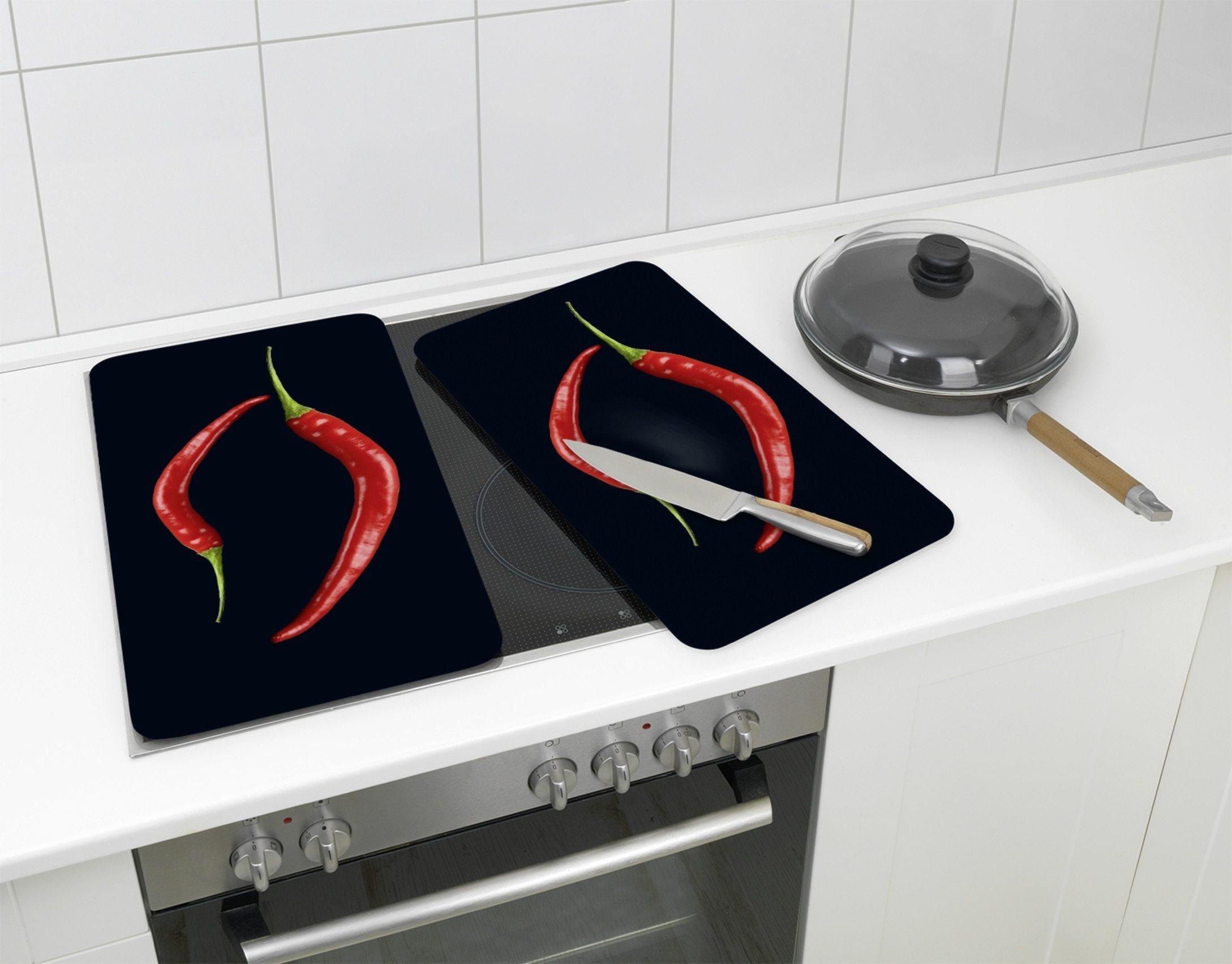 WENKO Kookplaatdeksel Universeel model Peperoni Duo (set, 2-delig)