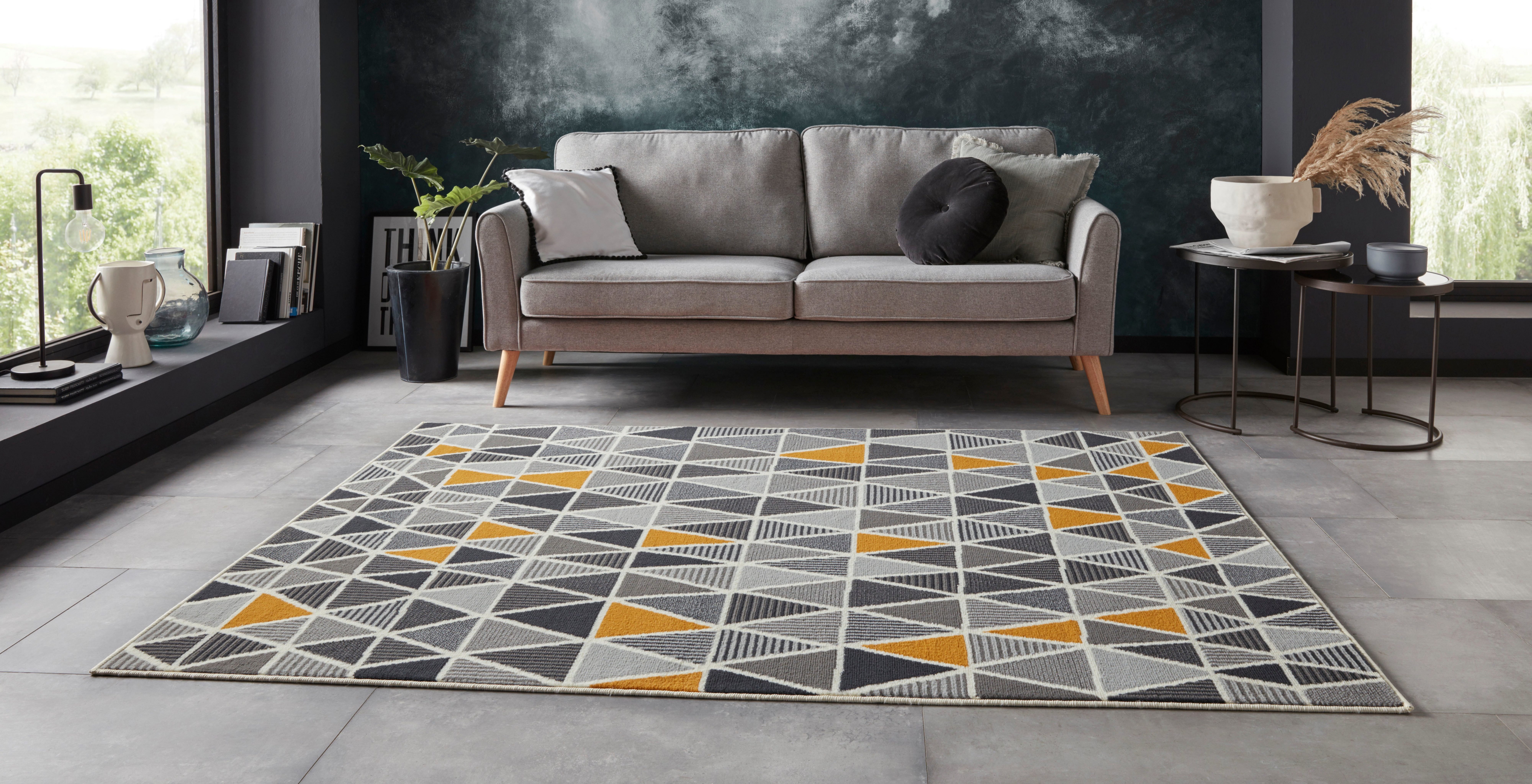 my home Vloerkleed Fitz Korte pool, geometrisch design, rondom afgehecht, robuust