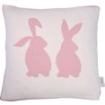 tom tailor sierkussen pastel rabbit met roze konijnen (1 stuk) wit