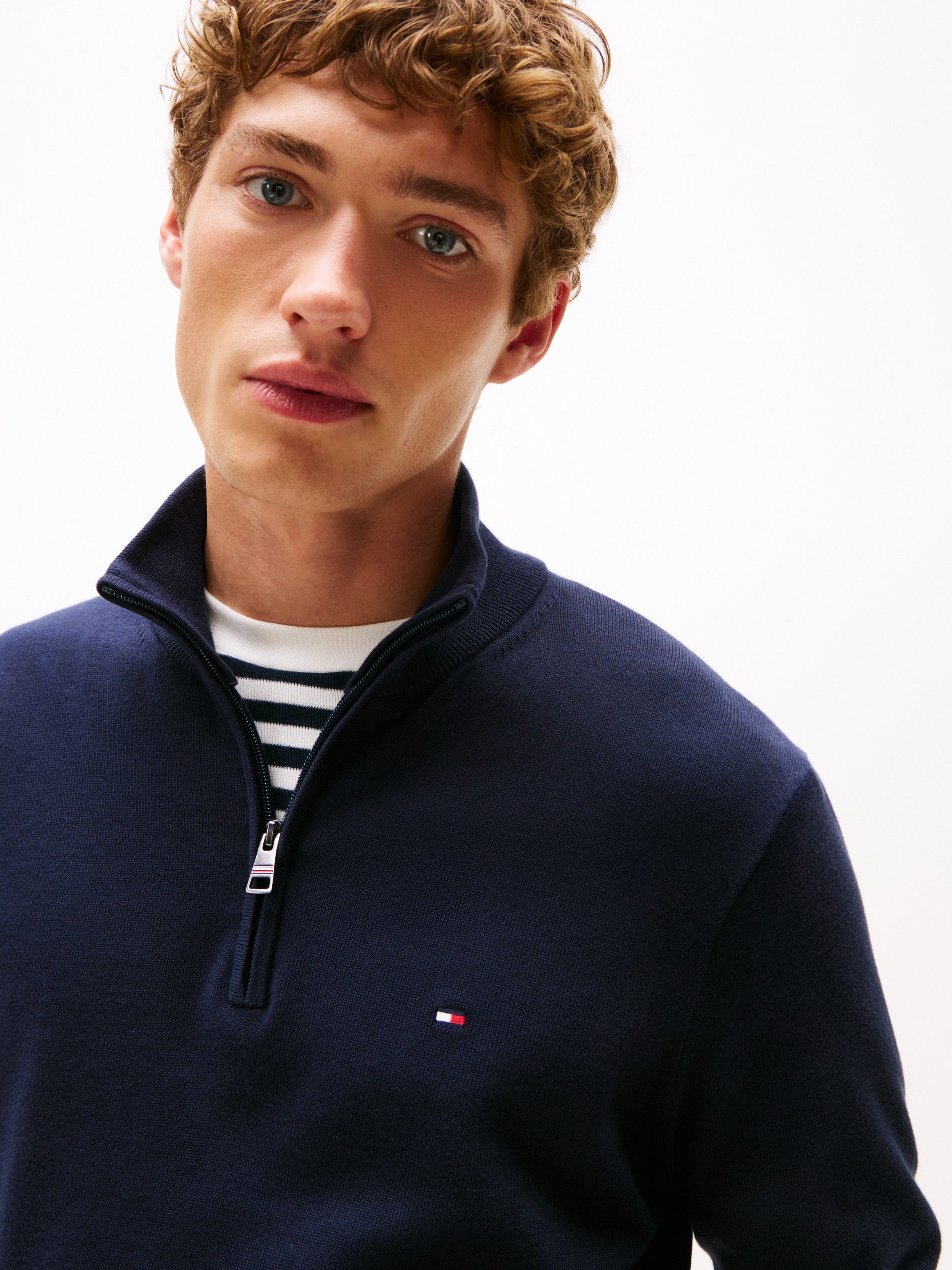 Tommy Hilfiger Schipperstrui ESSENTIAL COTTON ZIP MOCK