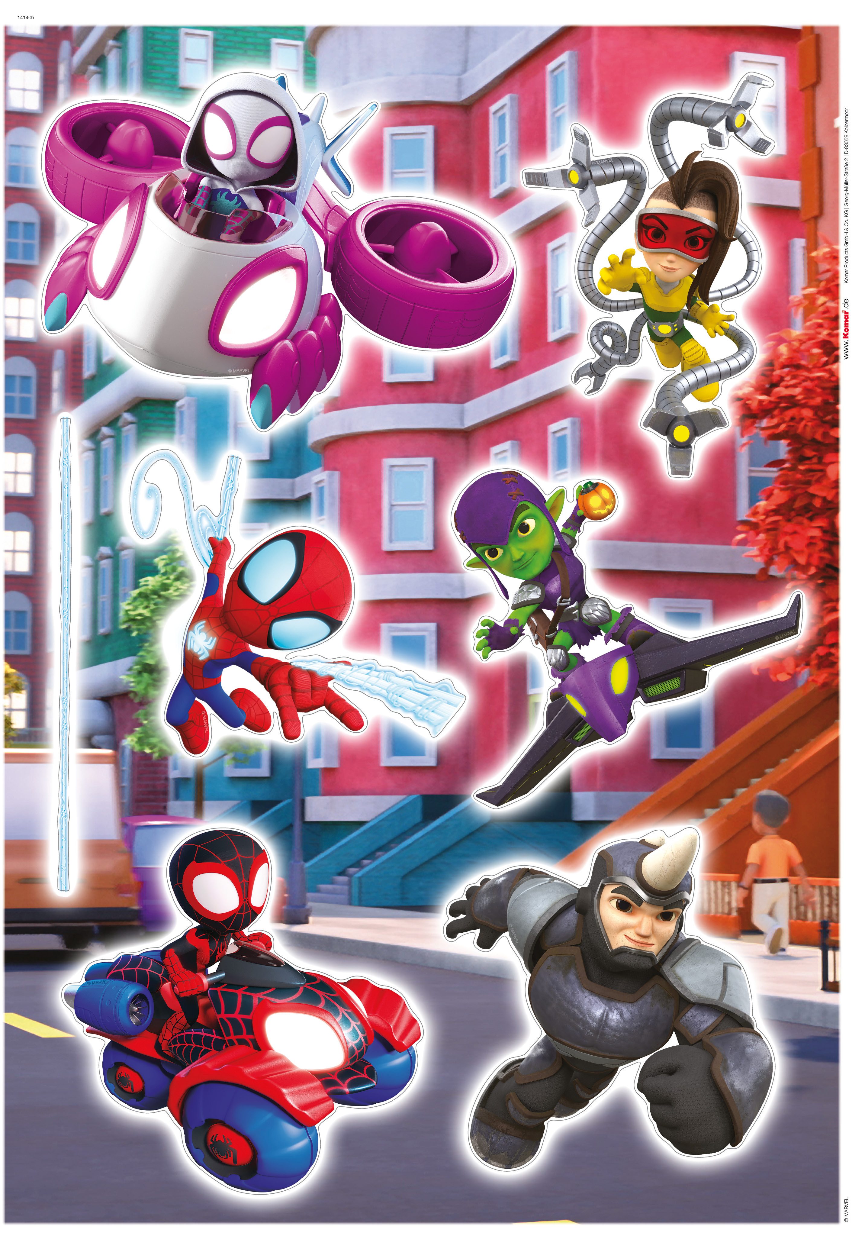 Komar Wandfolie Spidey and His Amazing Friends Chasing - afm. 50 x 70 cm (6-delig)