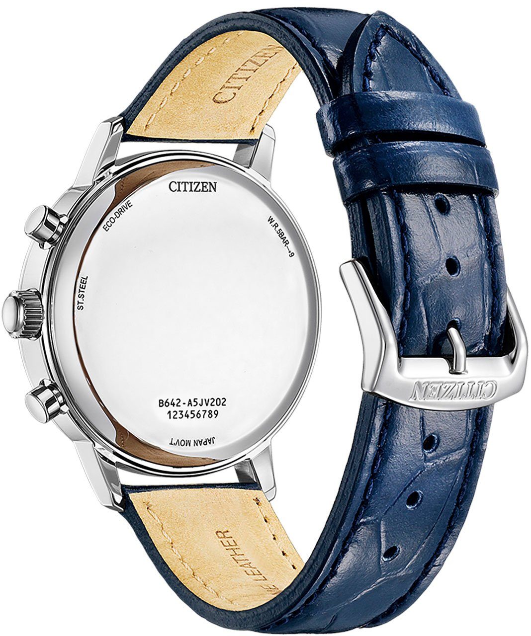 Citizen Chronograaf CA7061-26X Polshorloge, herenhorloge, solar, stopwatchfunctie, leren band