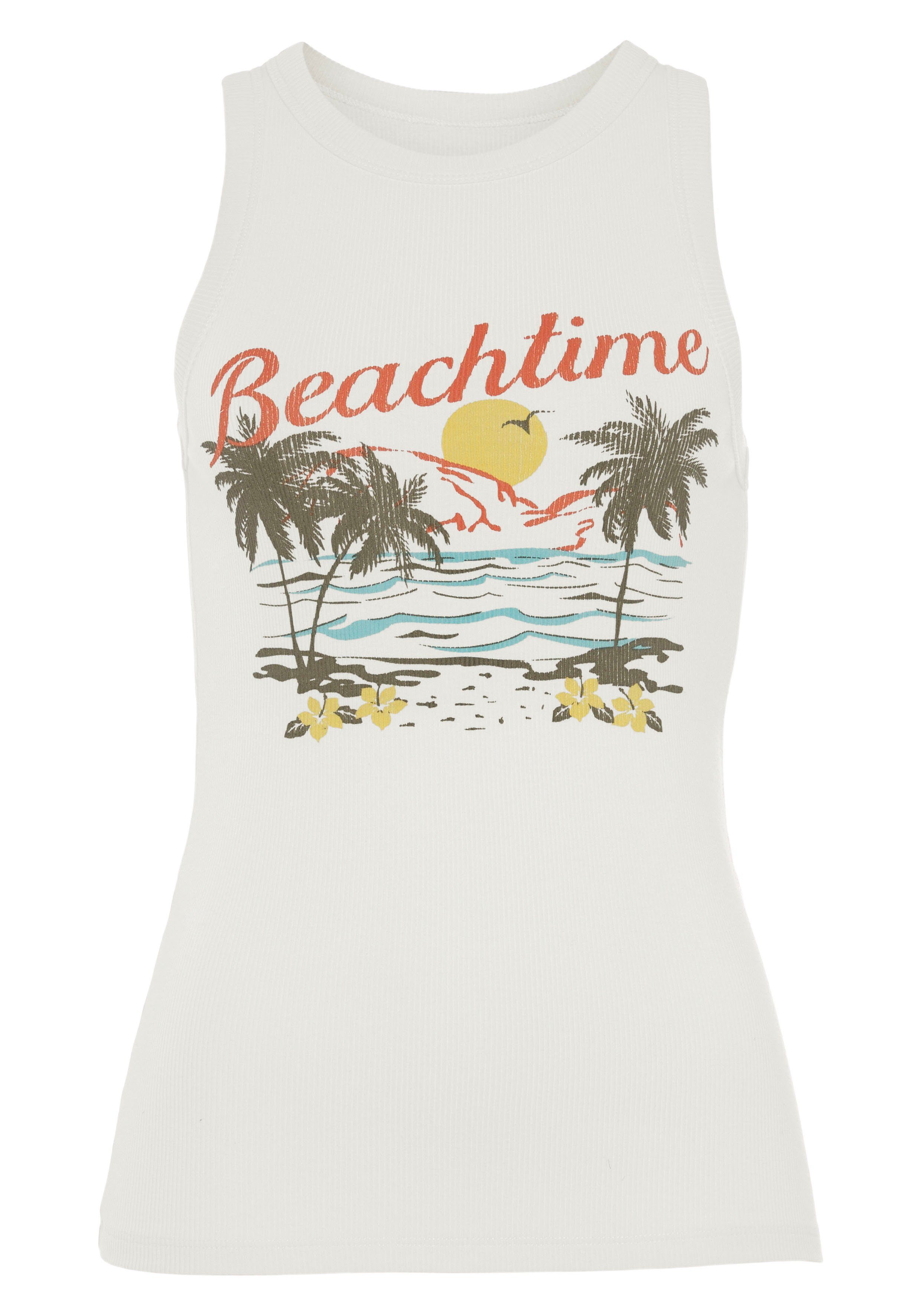 Beachtime Tanktop met tropische print (set, 2-delig)