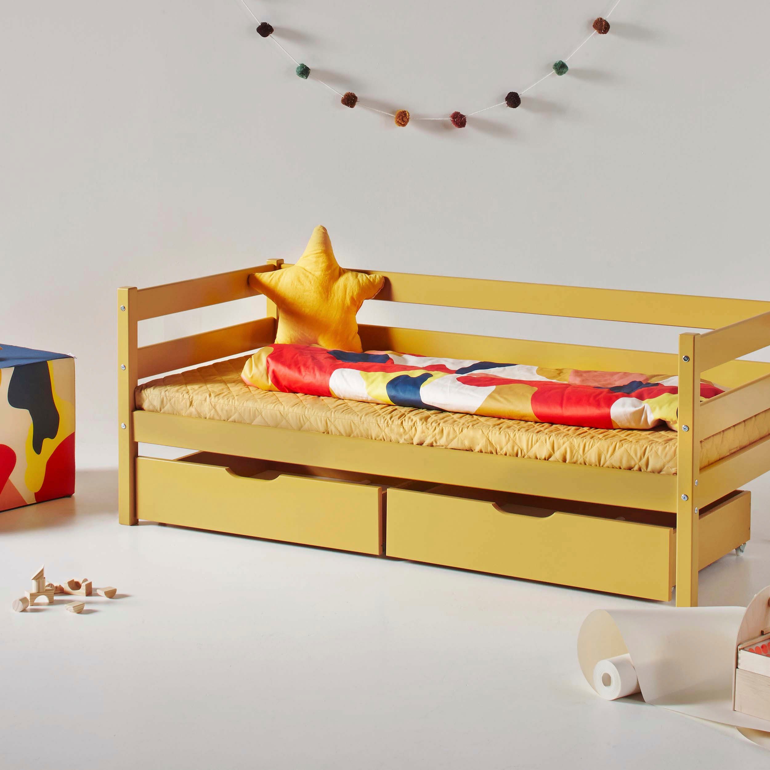 Hoppekids 1-persoonsledikant ECO Comfort kinderbed, massief grenenhout, tienerbed inclusief lattenbodem (set)