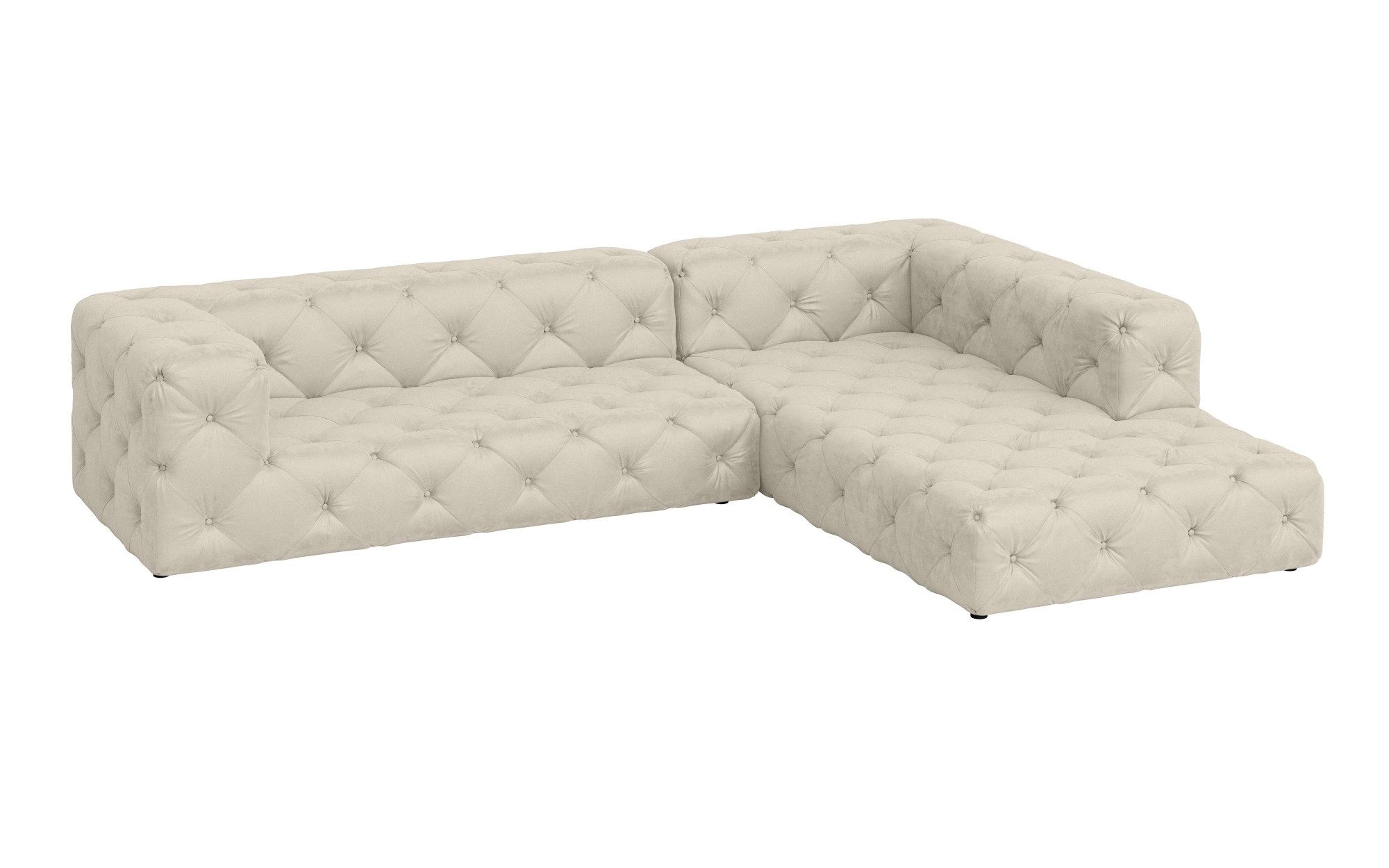 Places of Style Hoekbank FOLLINA L-vorm, met klassieke Chesterfield-knoopstiksels