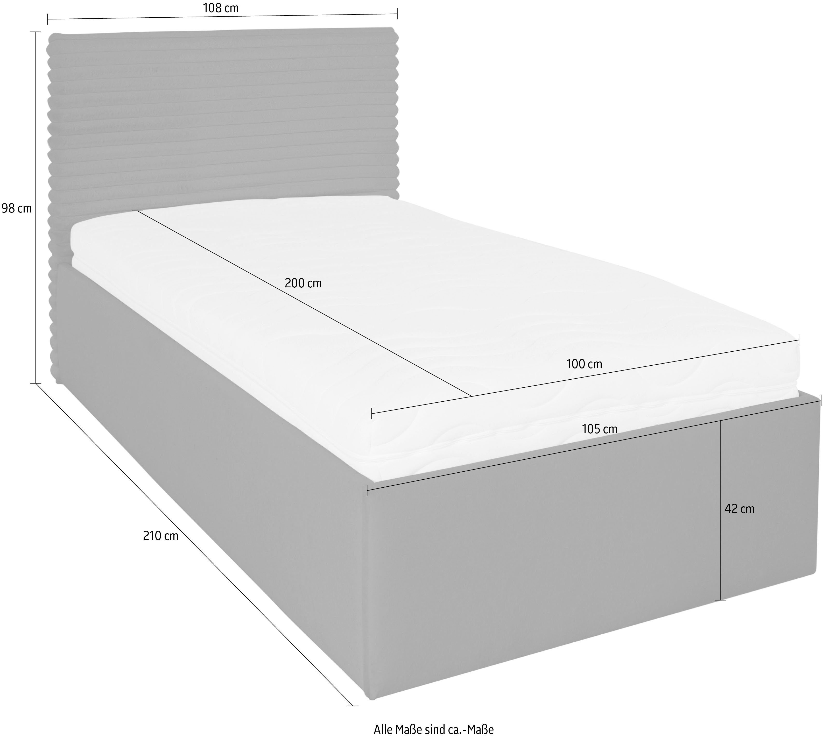 Westfalia Polsterbetten Gestoffeerd bed VITA ook verkrijgbaar met extra opbergruimte, inclusief verstelbare hoofdsteunen