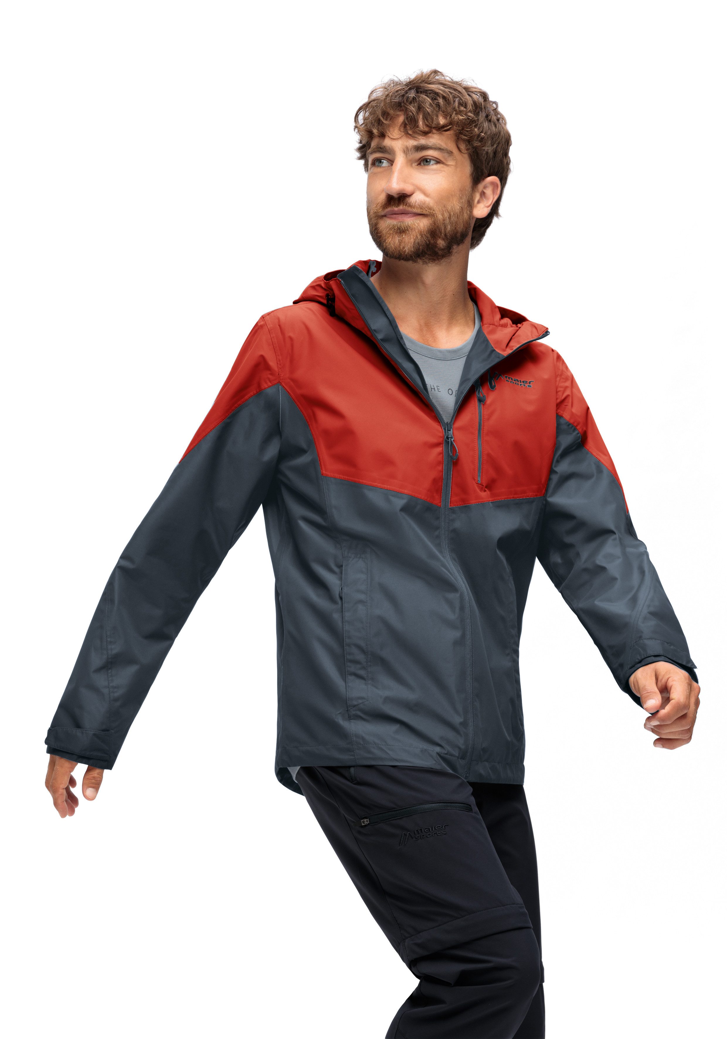 Maier Sports Outdoorjack Schlufterkopf M Heren jacke waterdicht, functionele jas met 3 buitenzakken + binnenzak