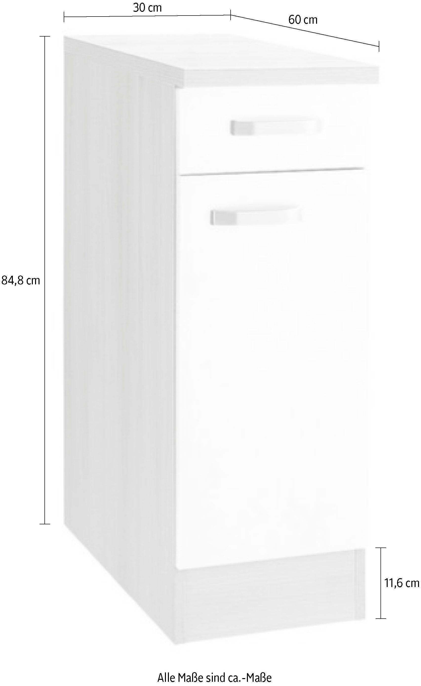 OPTIFIT Onderkast Faro , met metalen handgrepen, breedte 30 cm