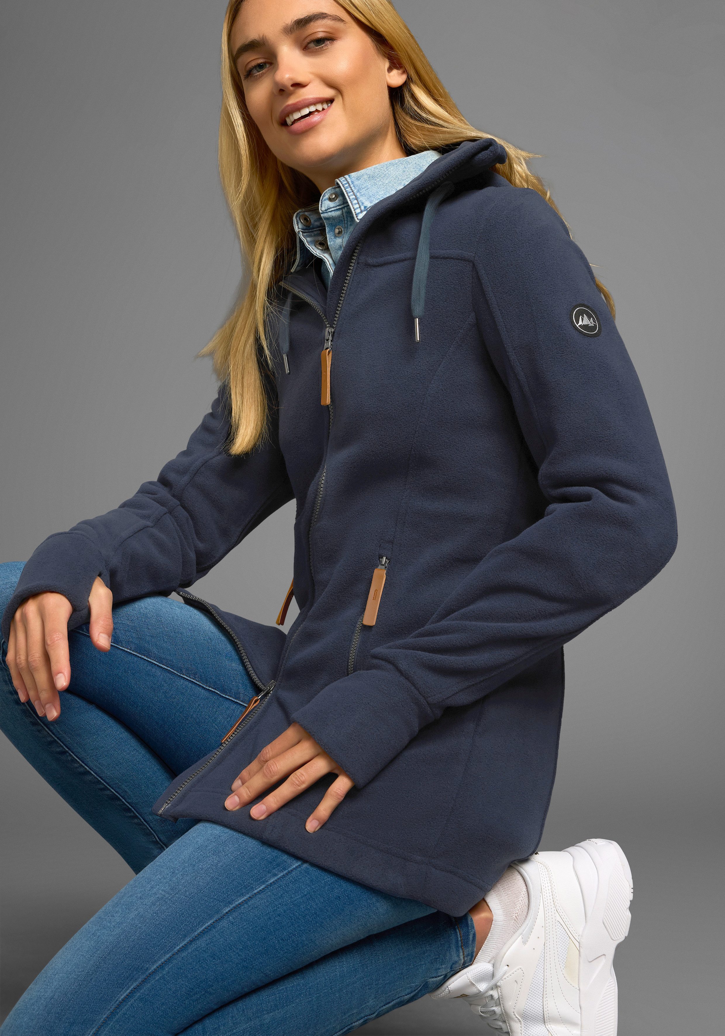 Polarino Fleecejack van fleece, ademend, sneldrogend