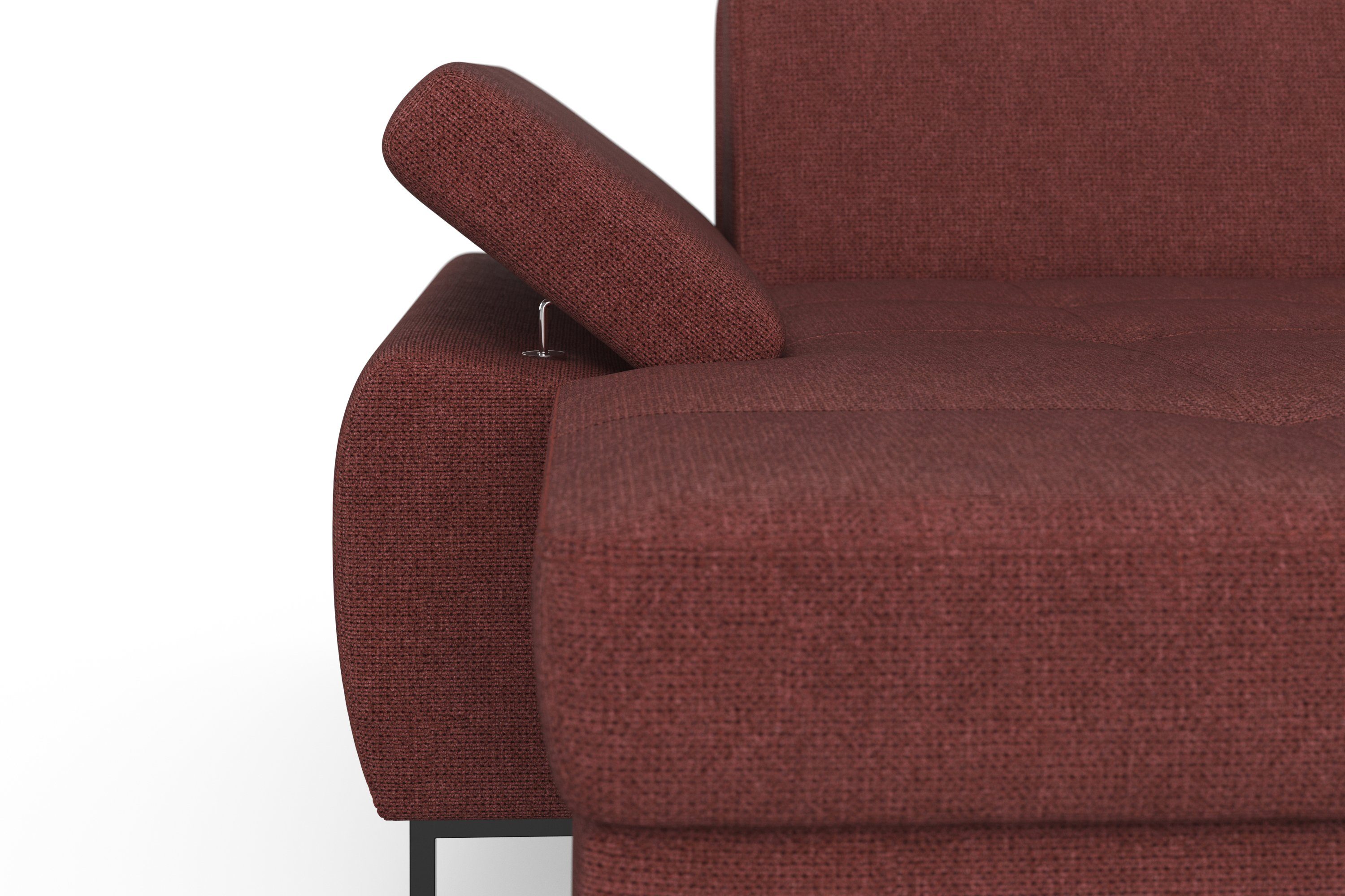 DOMO collection Hoekbank Capelo, comfortabel, duidelijke lijnen kenmerken dit ontwerp, L-Vorm met verstelbare armleuningen, naar keuze met slaapfunctie, binnenvering