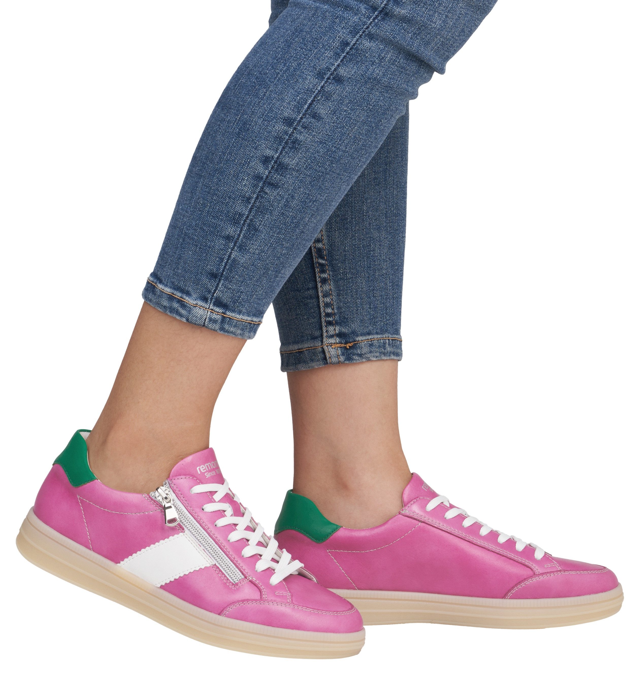 Remonte Plateausneakers Elisabeth Hurley-Collection , vrijetijdsschoen, lage schoen, veterschoen, met extra rits