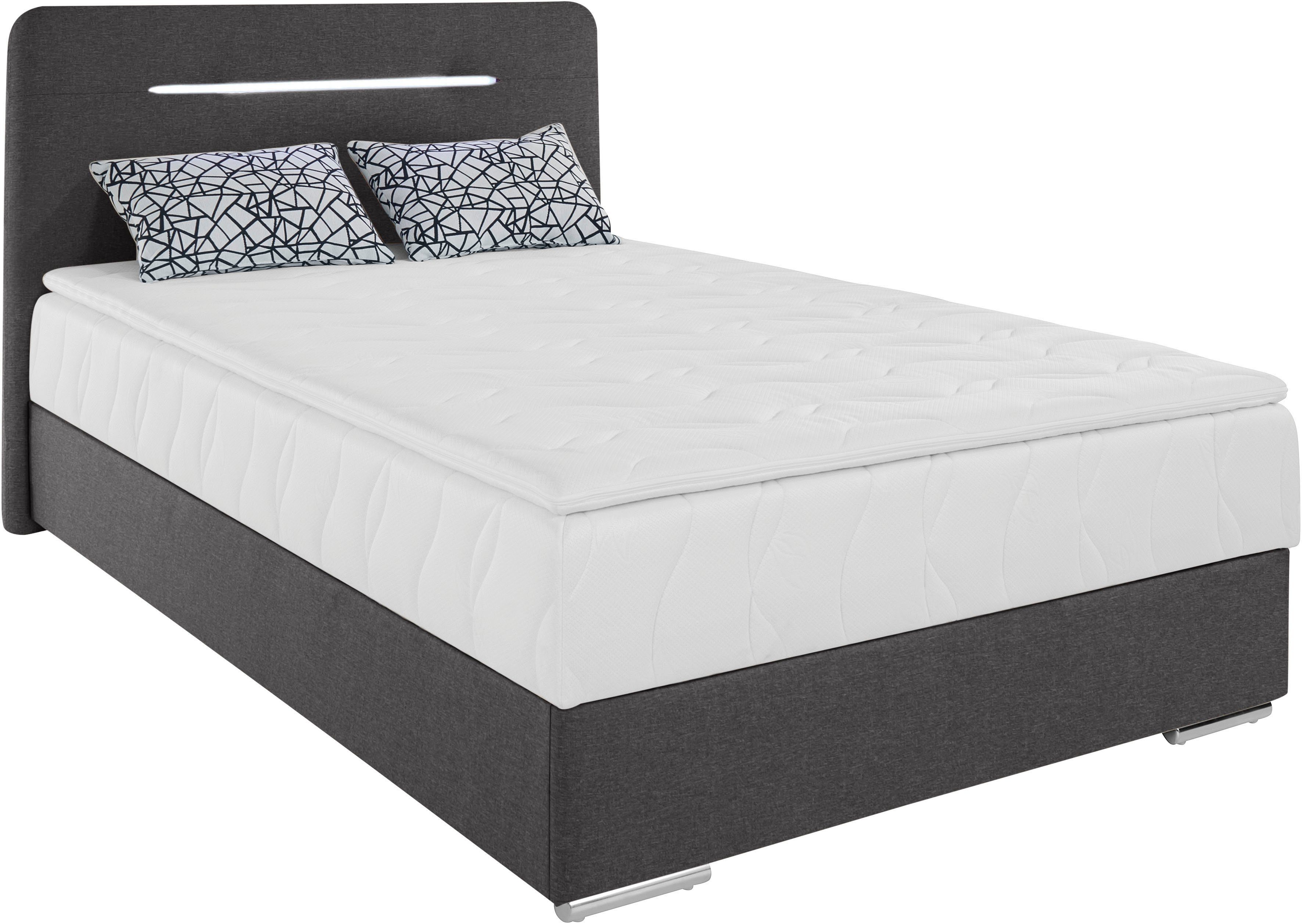 COTTA Boxspring Lighstar inclusief ledverlichting, topmatras, bedkist en sierkussen