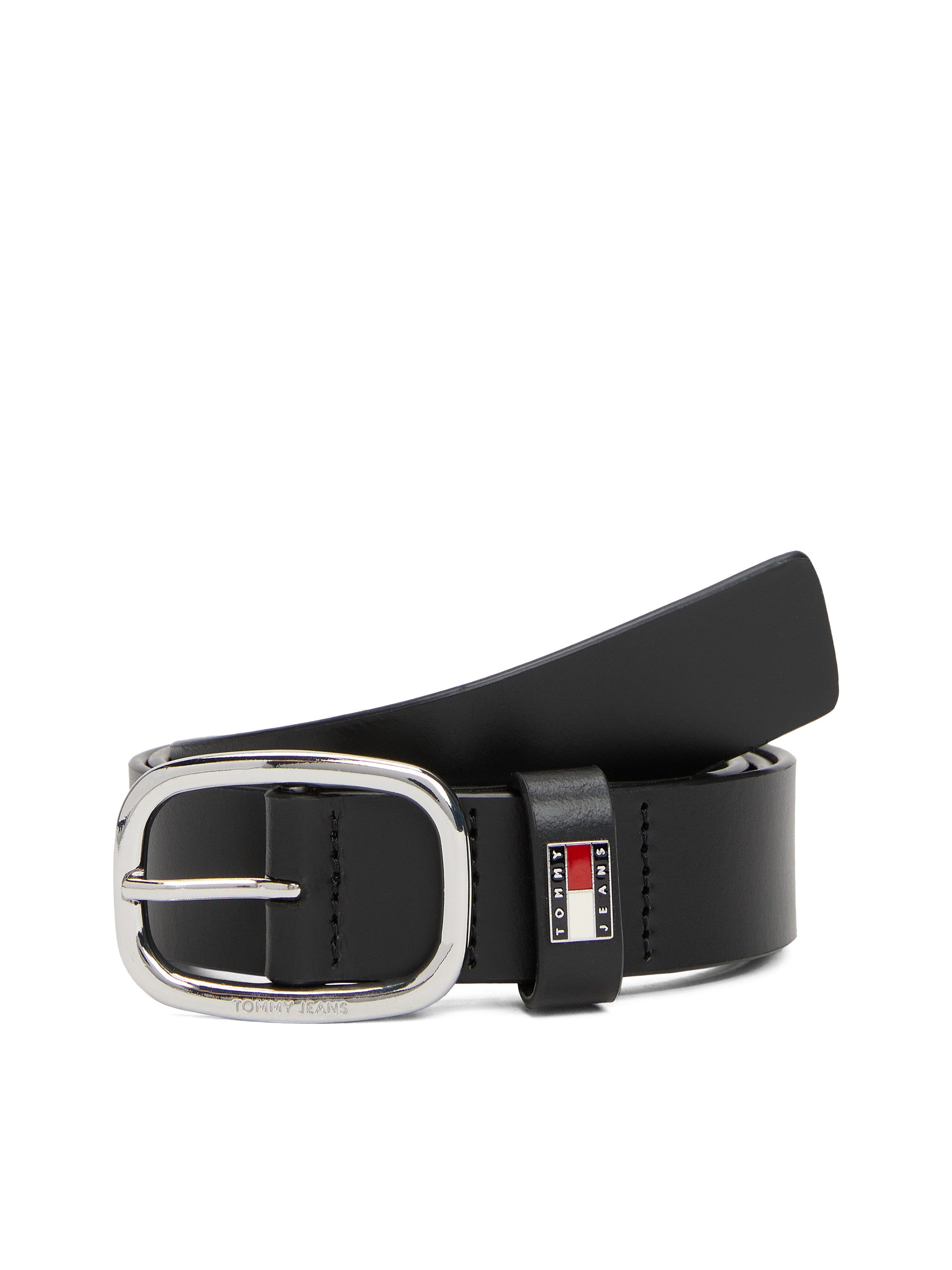 TOMMY JEANS Leren riem TJW OVAL 3.0 Ovale eenvoudig pin sluiting en logo op de sluiting