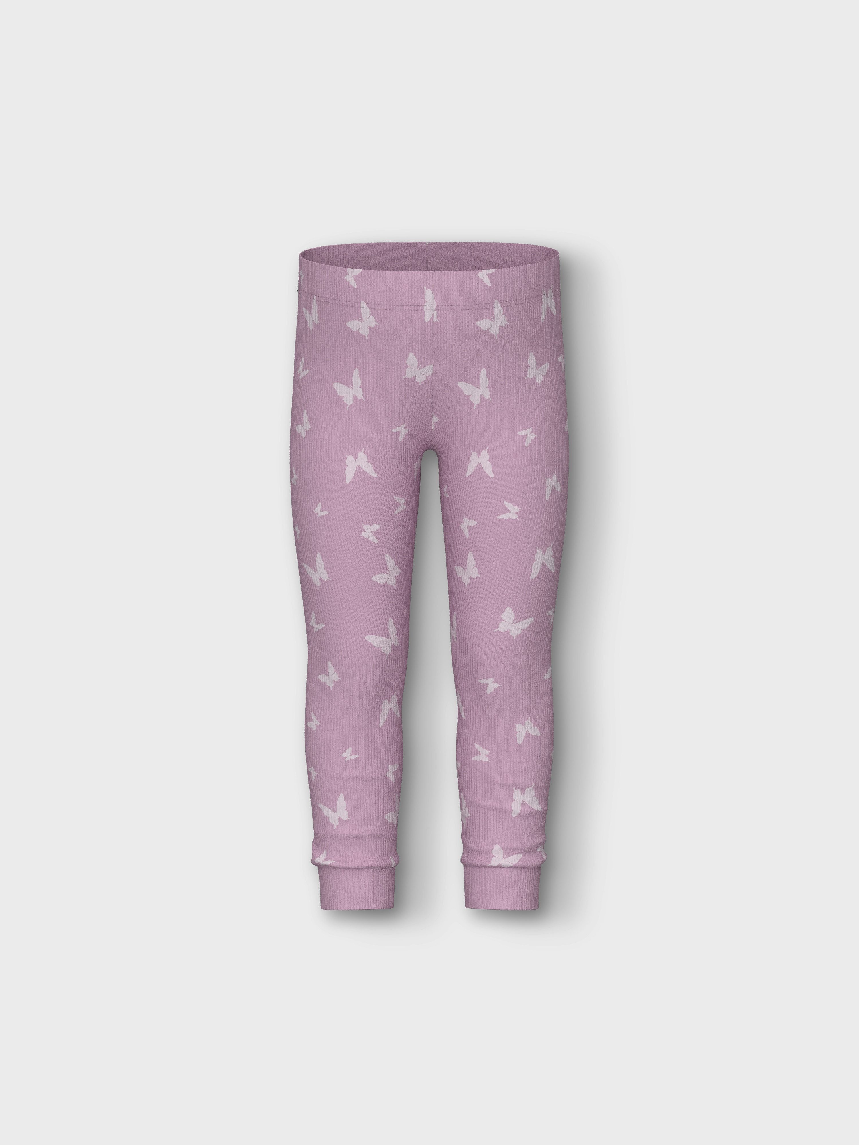 Name It Pyjama NMFNIGHTSET PINK BUTTERFLY RIB NOOS (set 2-delig)