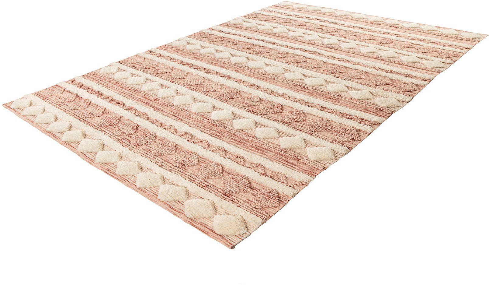 me gusta Wollen kleed Bohist 225 wollen vloerkleden maat 200 cm x 290 cm x 15 mm roze