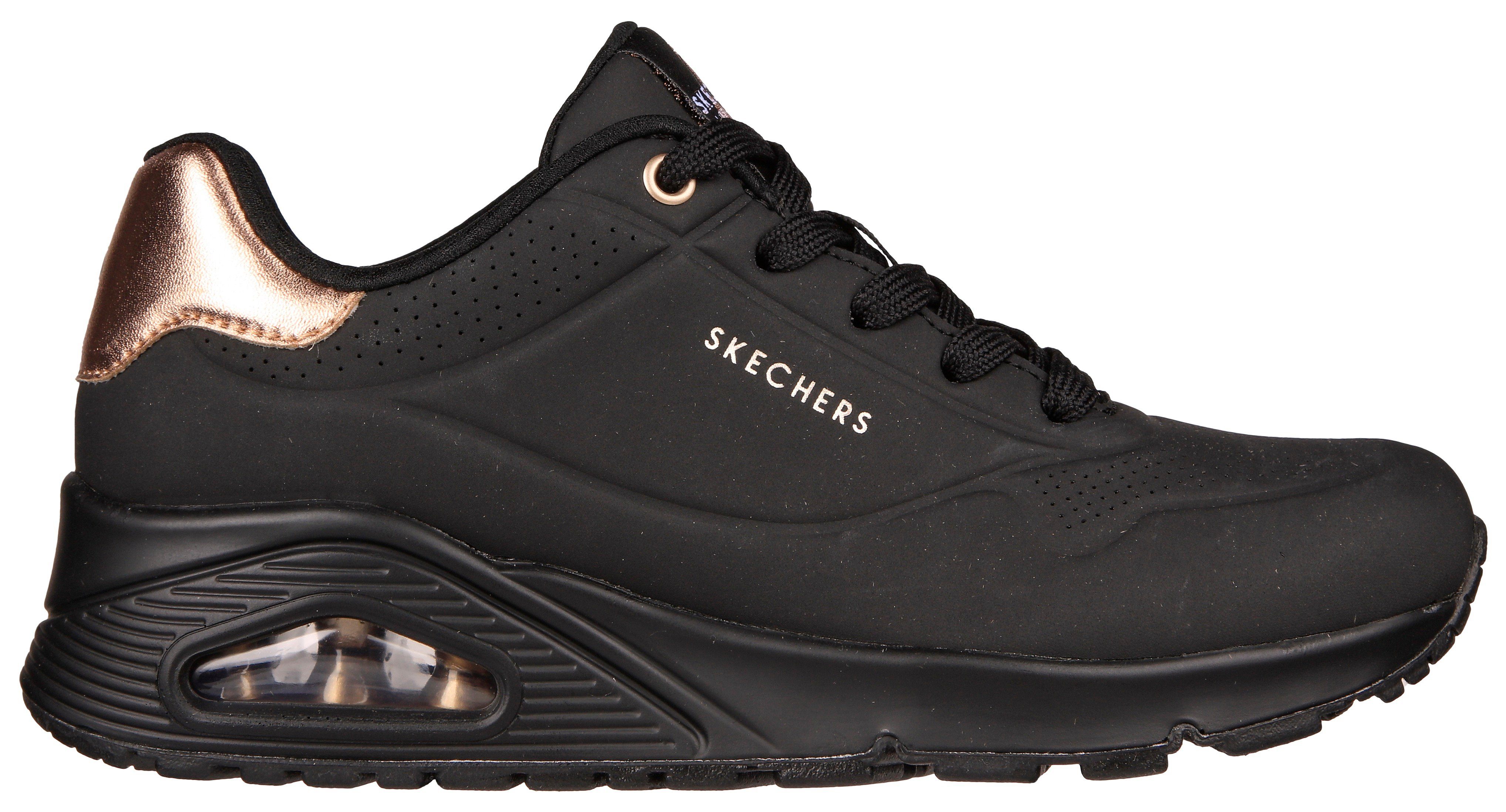 Skechers Sneakers UNO GOLDEN AIR Vrijetijdsschoen, lage schoen, veterschoen met metallic inzet