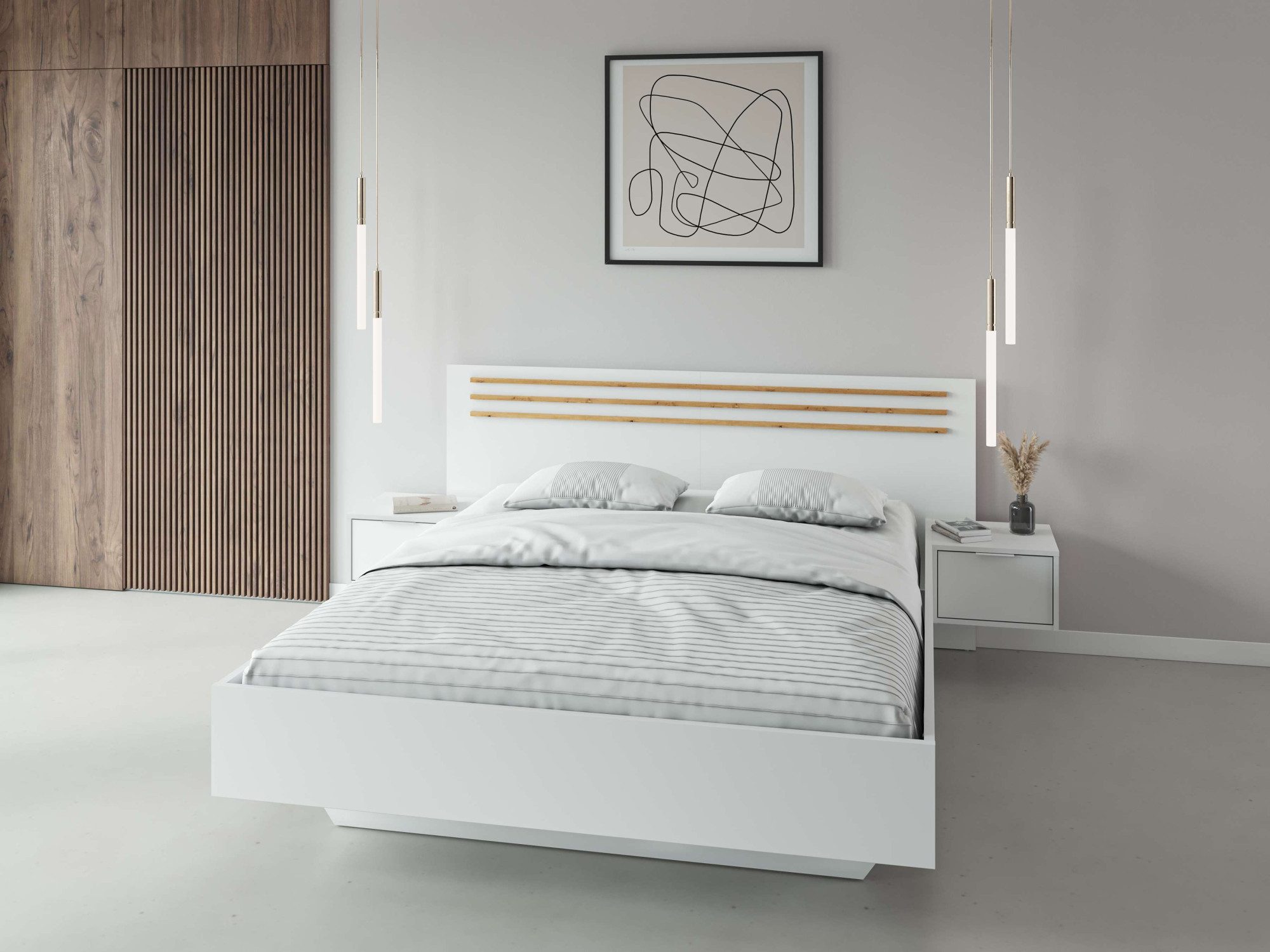 INOSIGN Bed rame Calera met twee nachtkastjes (slaapoppervlak 180x200 cm) (set) bedden wit